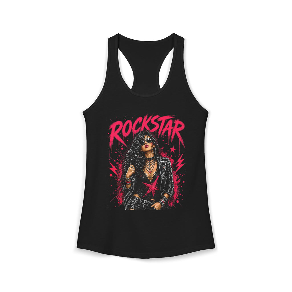 ROCKSTAR Tank Top Brunette Beauty 80s Rock Style