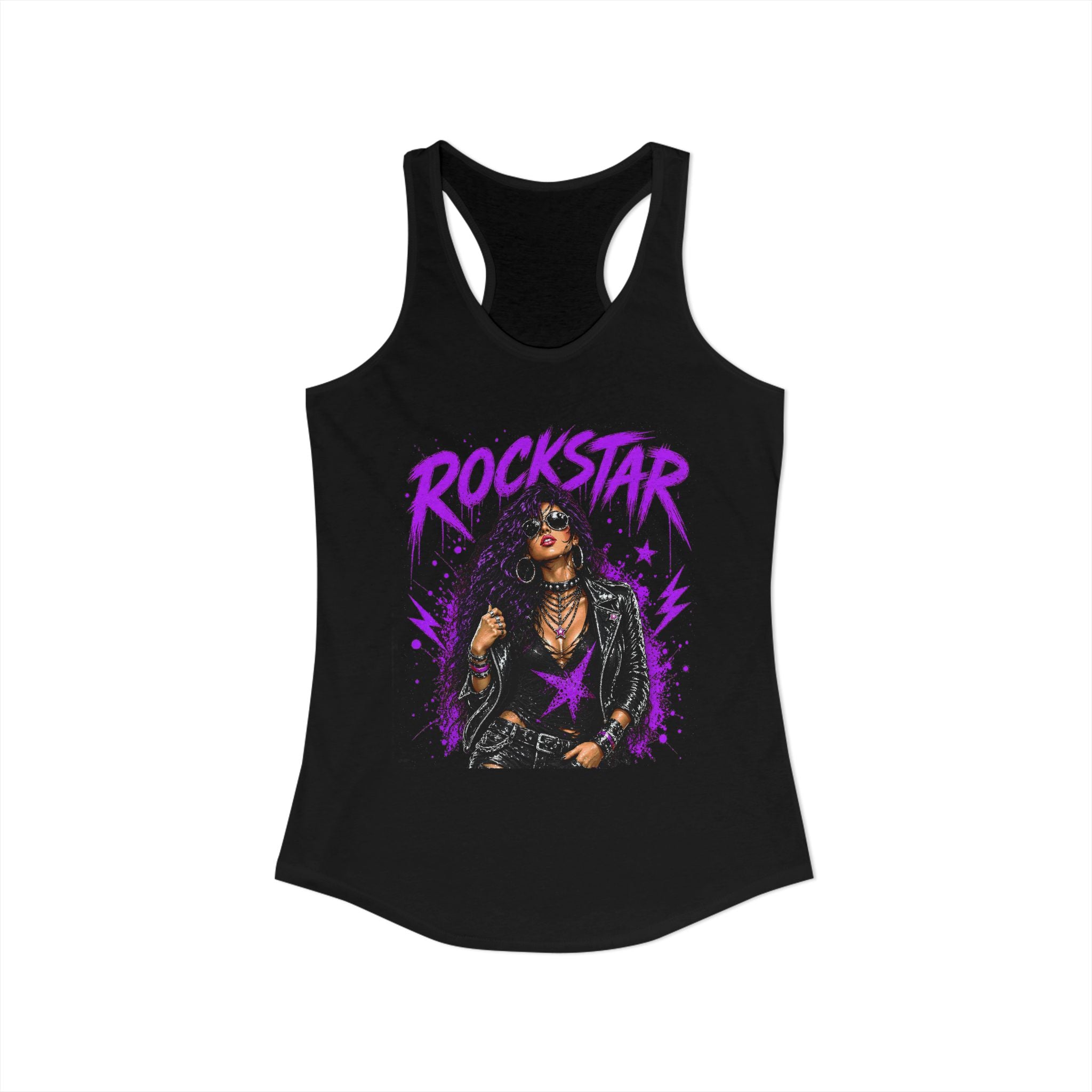 ROCKSTAR Tank Top Purple 80s Rock Style
