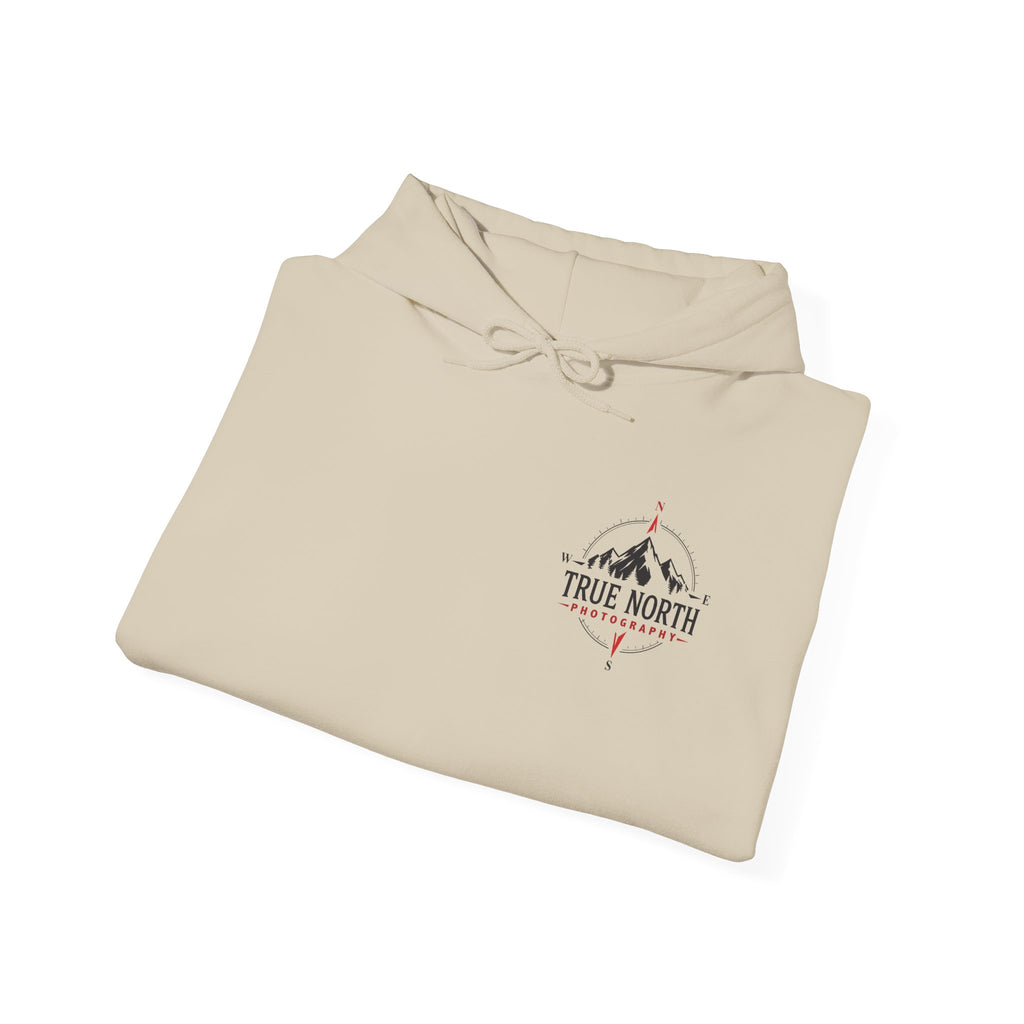 True North Light Color Hoodie — Mountain Photography Graphic Hooded Sweatshirt
