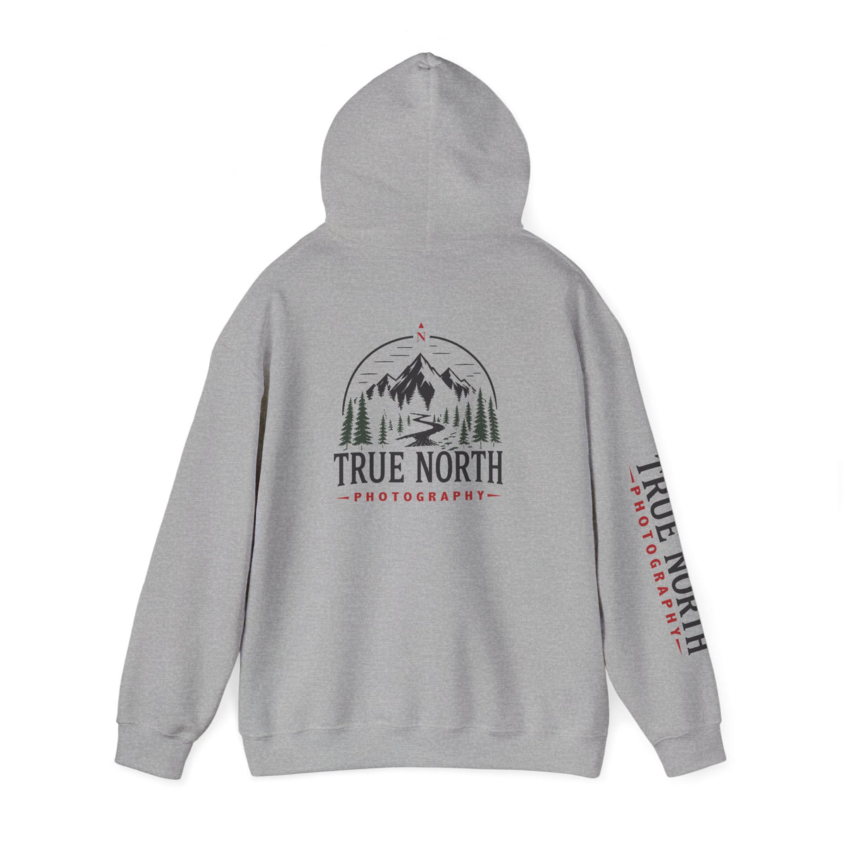 True North Light Color Hoodie — Mountain Photography Graphic Hooded Sweatshirt