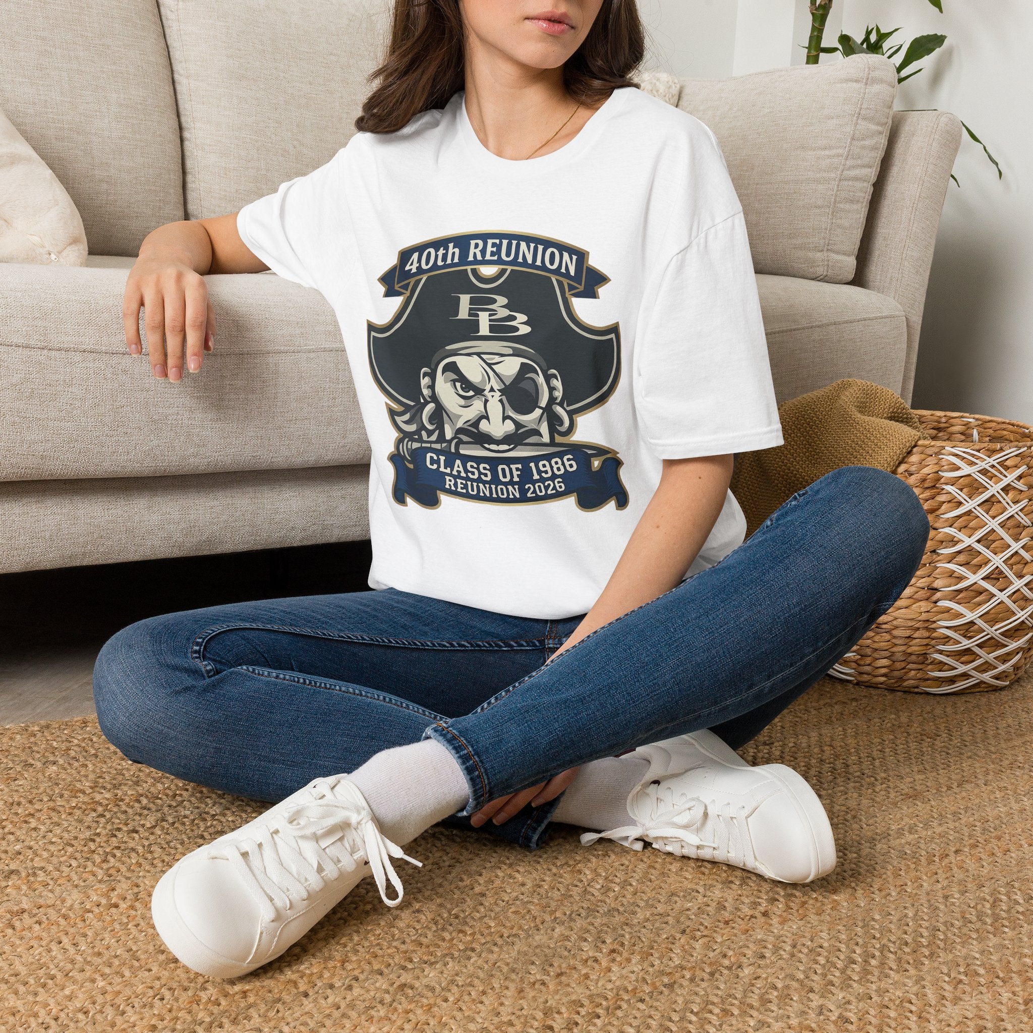 Official 40th Anniversary for the Class of 1986 Burrell High School T-Shirt - 2026 Blue/Gold