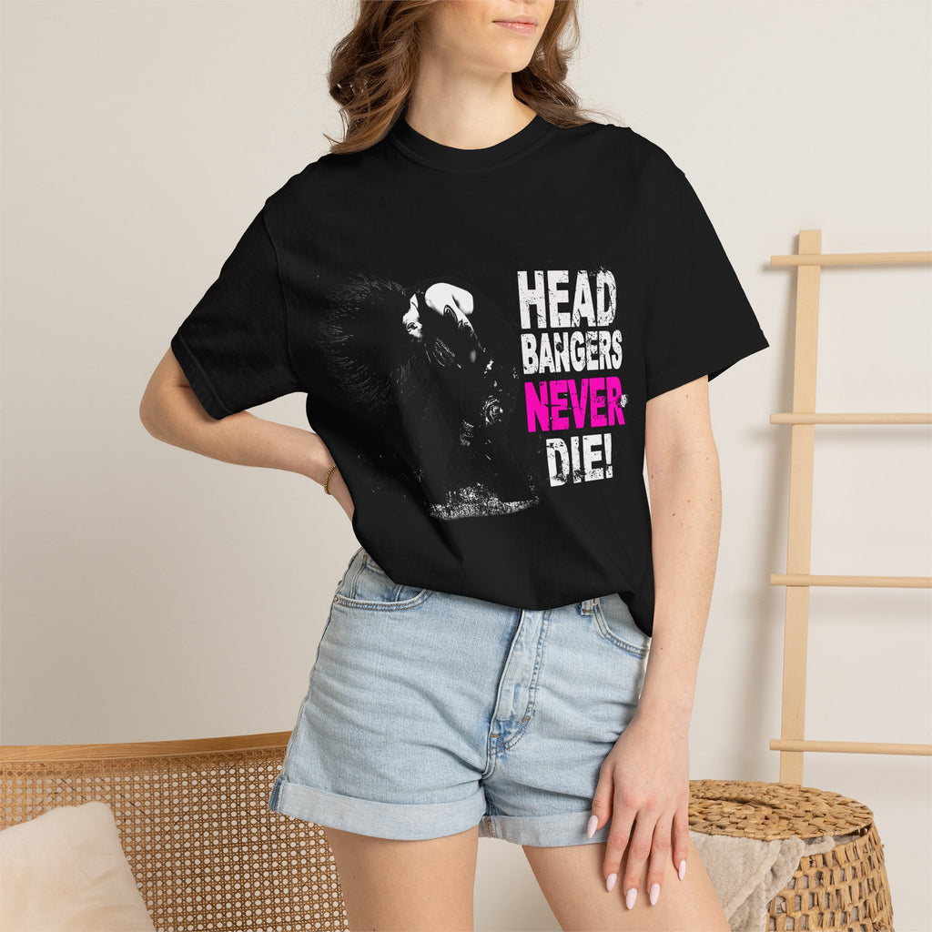 Headbangers Never Die T-Shirt | Vintage Rock Graphic Tee (P)