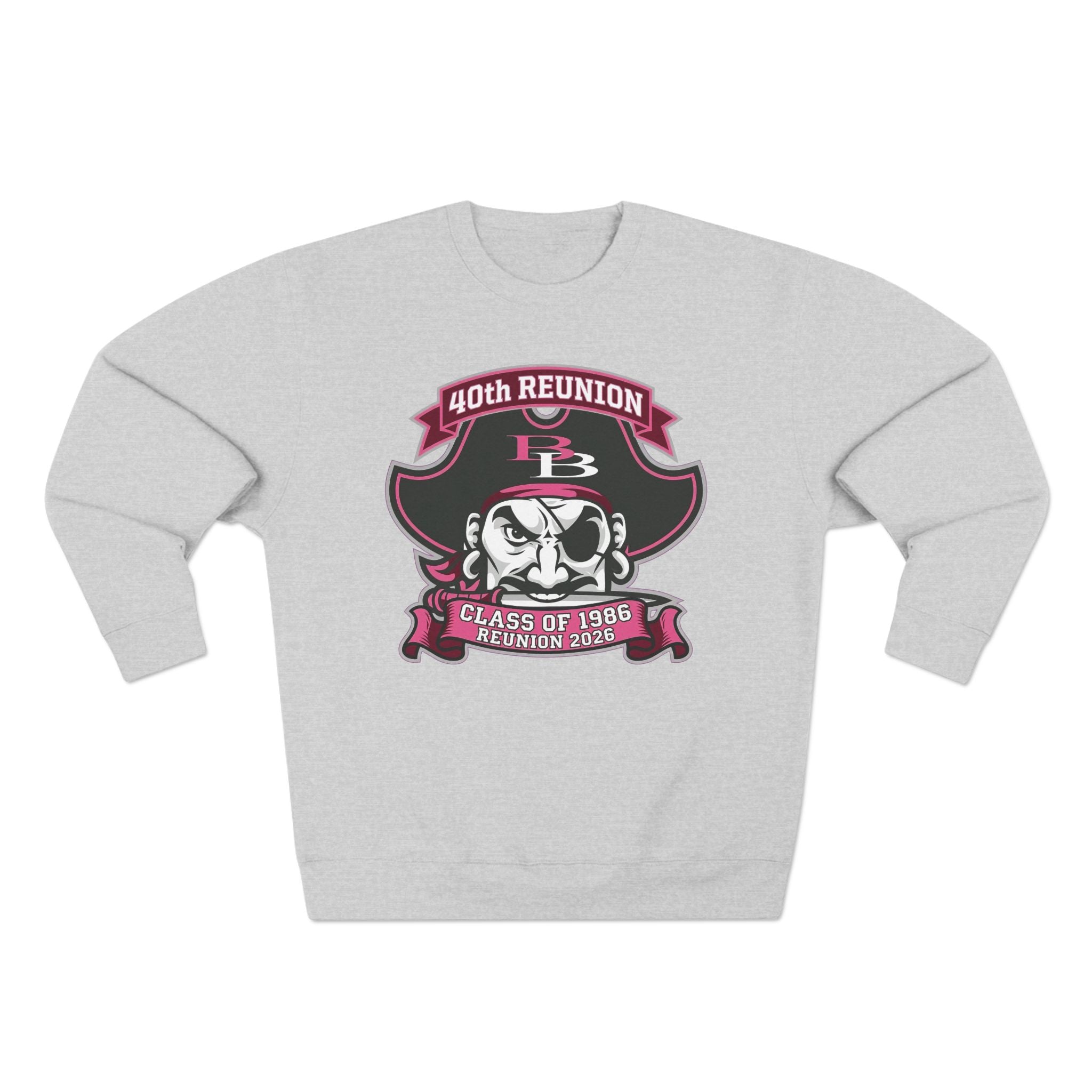Official 40th Anniversary for the Class of 1986 Burrell High School Crewneck - 2026 Pink