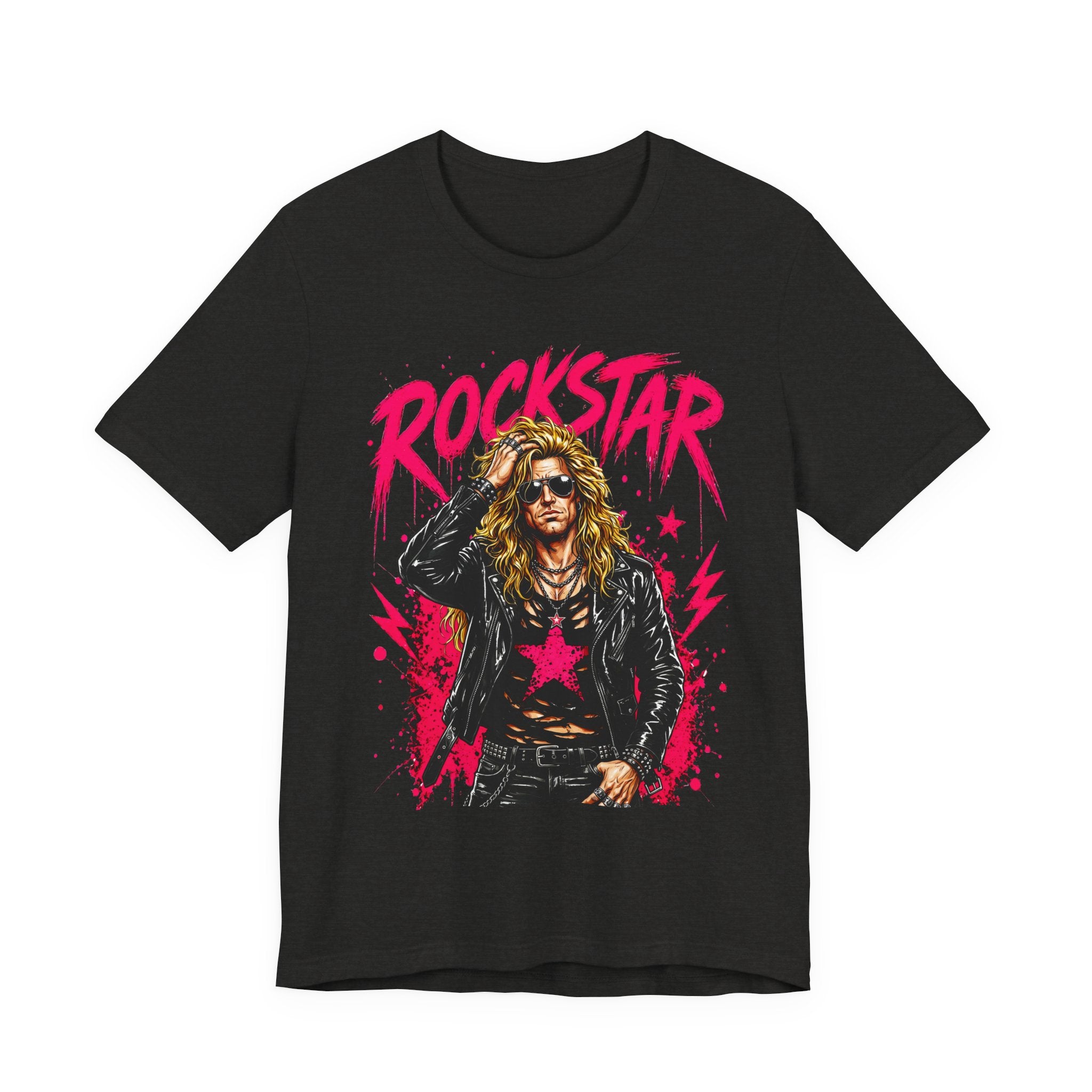 ROCKSTAR T-Shirt Blonde Dude 80s Rock Style T-Shirt