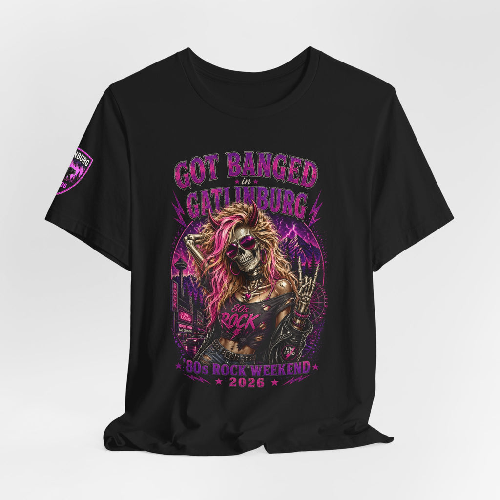 Blonde Got Banged in Gatlinburg Shirt, Funny Bear Survival Tee, 80s Rock Weekend Shirt, Skull Concert Shirt, Gatlinburg Tennessee Shirt