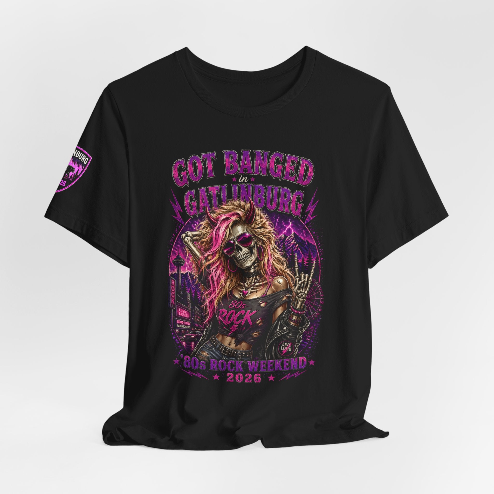 Blonde Got Banged in Gatlinburg Shirt, Funny Bear Survival Tee, 80s Rock Weekend Shirt, Skull Concert Shirt, Gatlinburg Tennessee Shirt