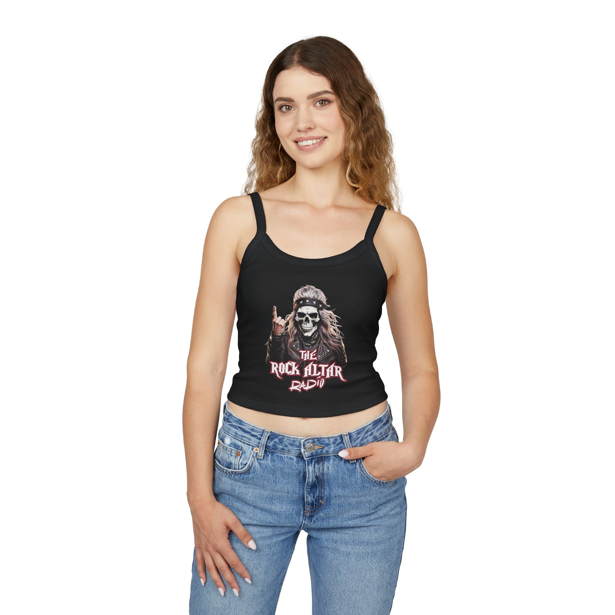 Rock Altar Radio Women's Spaghetti Strap Tank Top - Edgy Music Vibe for Concerts and Parties
