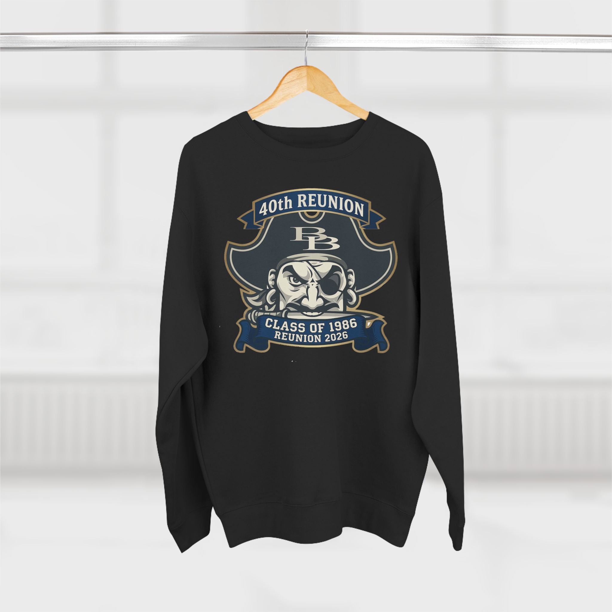 Official 40th Anniversary for the Class of 1986 Burrell High School Crewneck - 2026 Blue/Gold