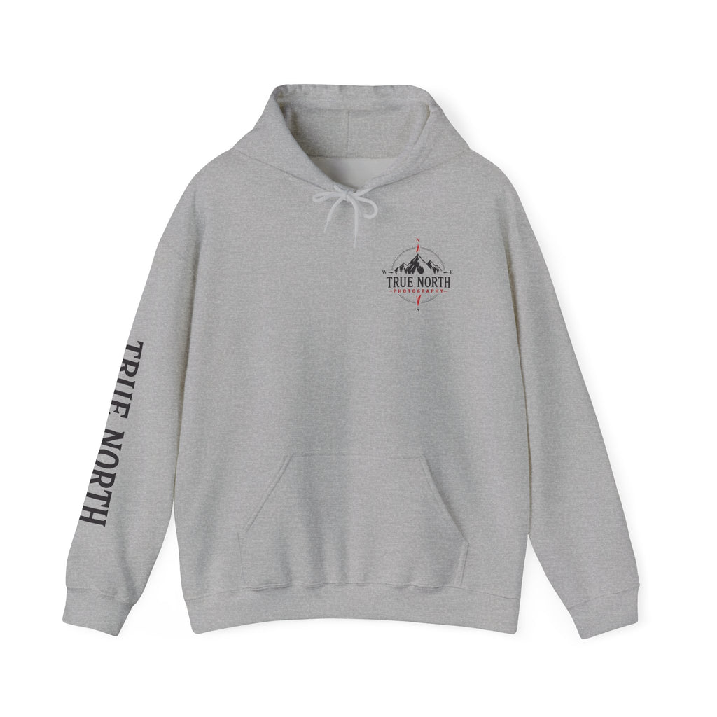 True North Light Color Hoodie — Mountain Photography Graphic Hooded Sweatshirt