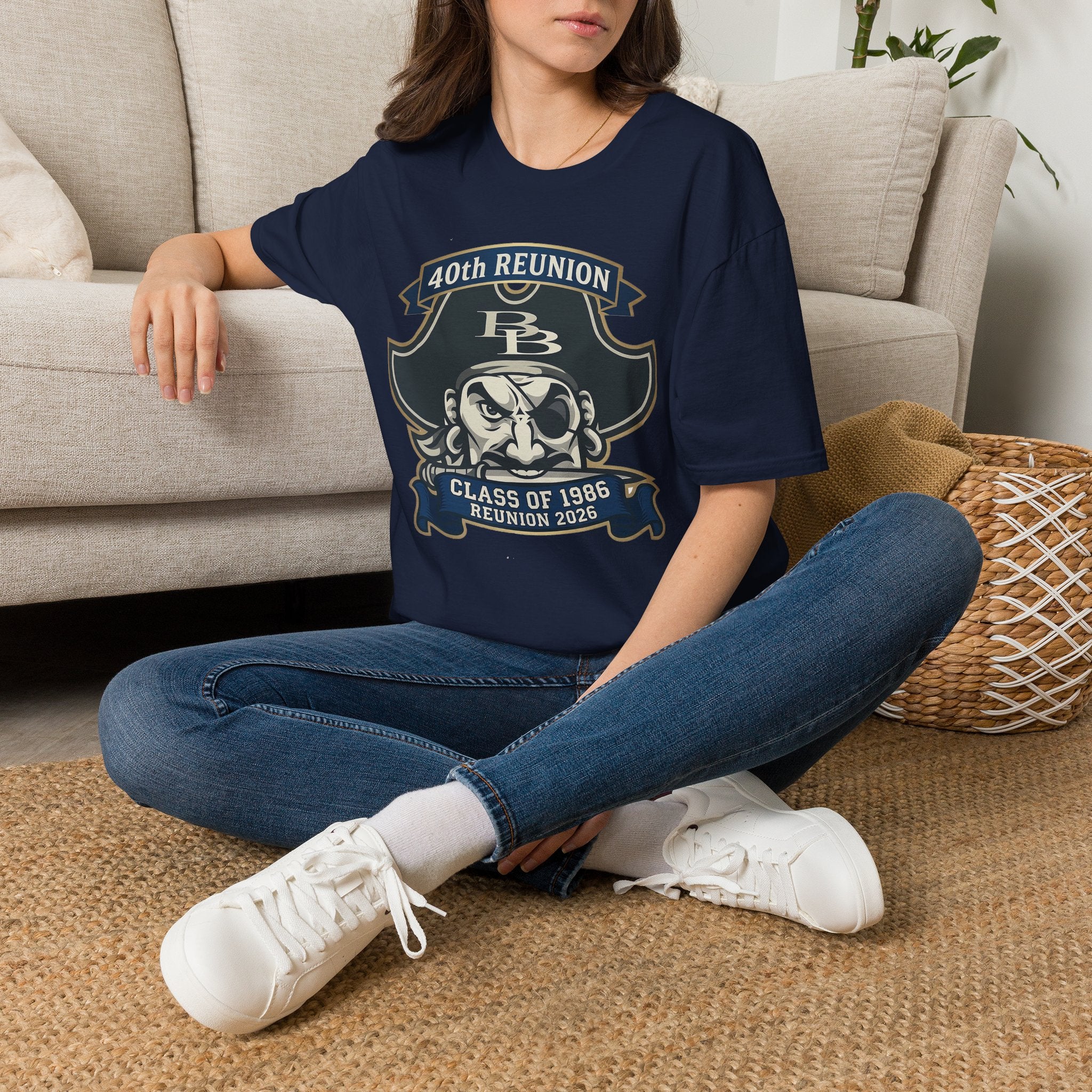 Official 40th Anniversary for the Class of 1986 Burrell High School T-Shirt - 2026 Blue/Gold