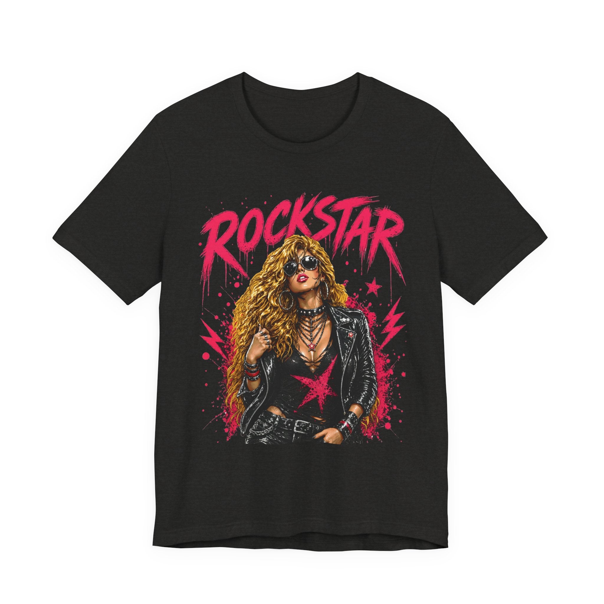 ROCKSTAR T-Shirt Blonde Beauty 80s Rock Style T-Shirt