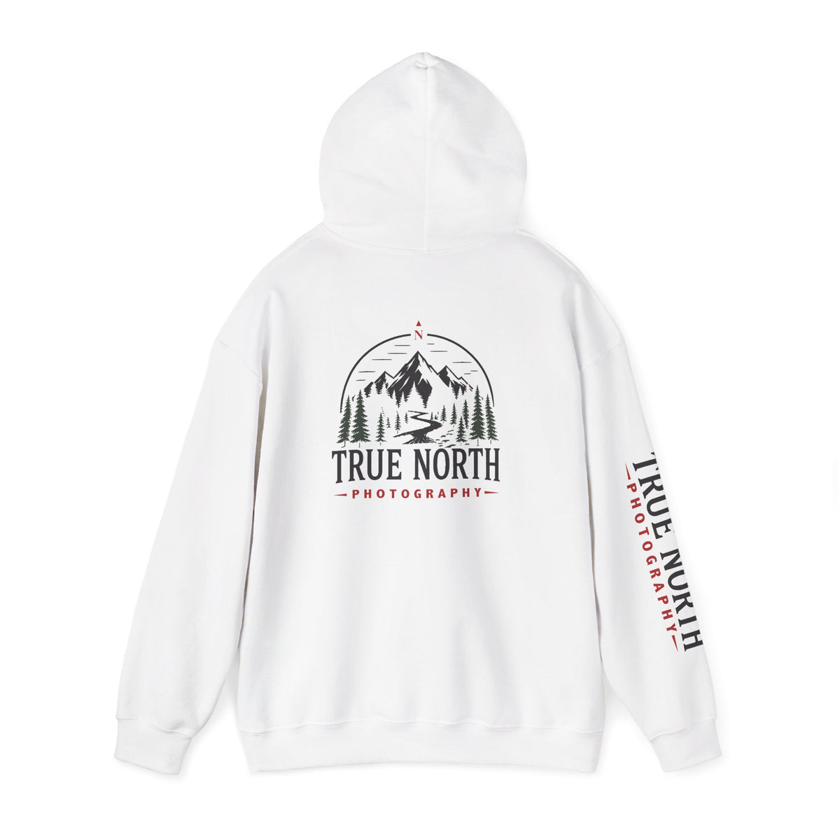True North Light Color Hoodie — Mountain Photography Graphic Hooded Sweatshirt