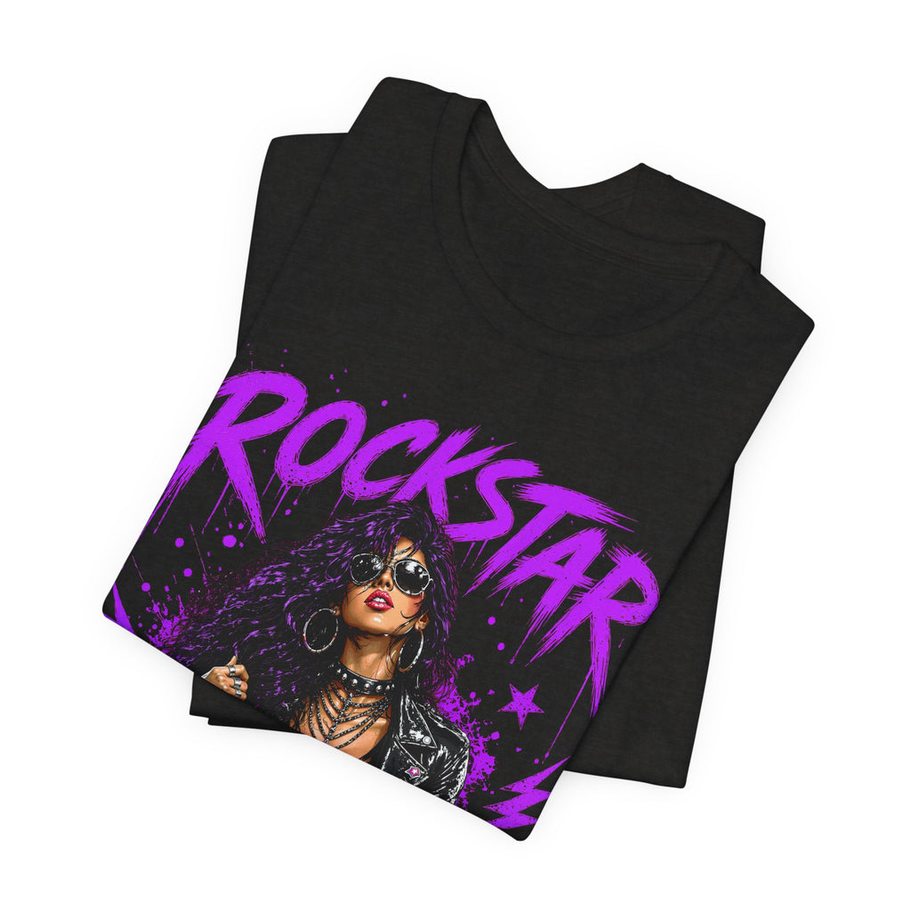 ROCKSTAR T-Shirt Purple Hair 80s Rock Style