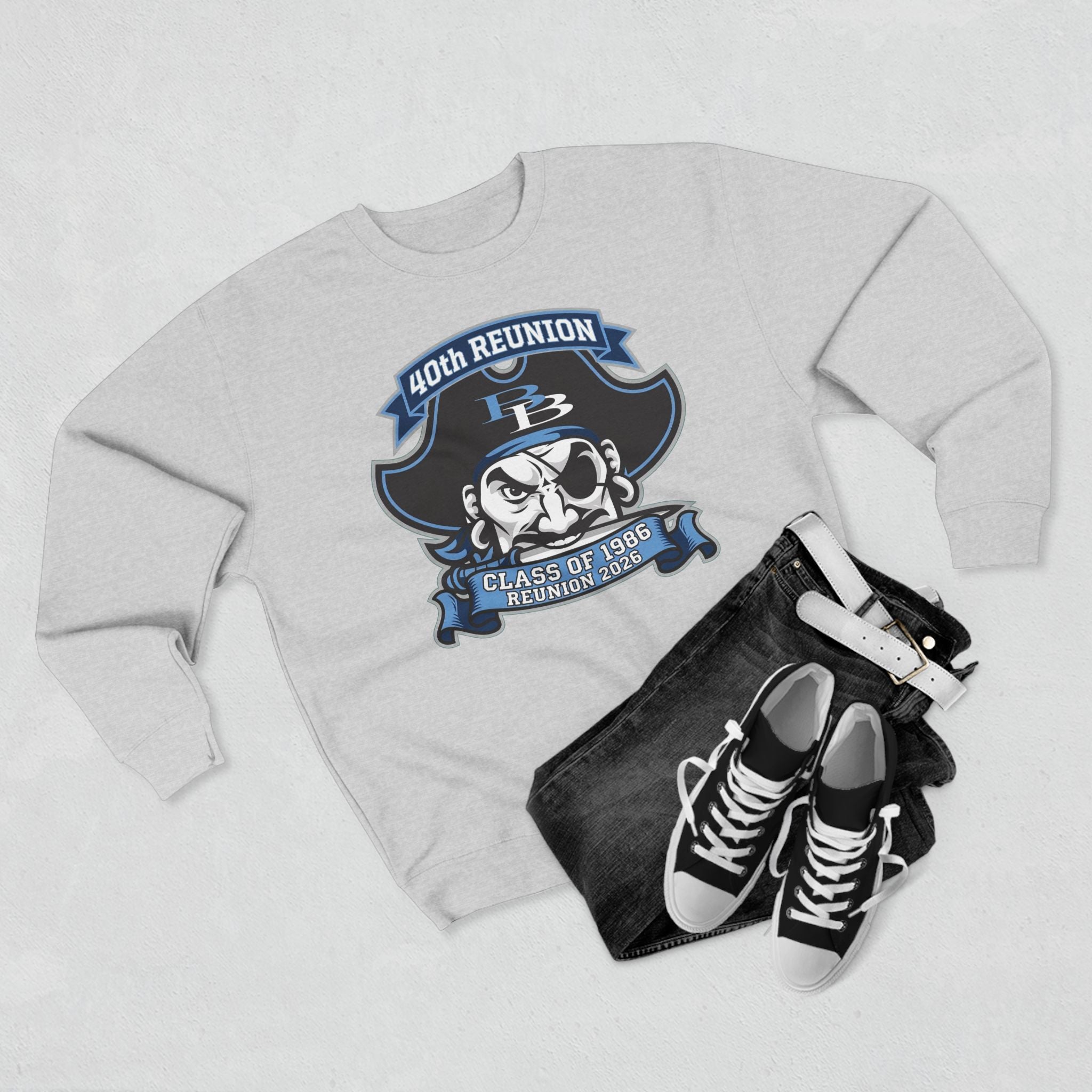 Official 40th Anniversary for the Class of 1986 Burrell High School Crewneck - 2026 Blue