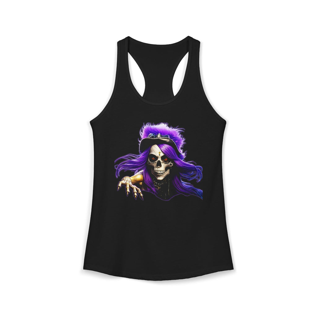 Purple Skull Tank Top, Gothic Skull Shirt, Edgy Womens Tank, Alternative Fashion Top, Dark Aesthetic Clothing