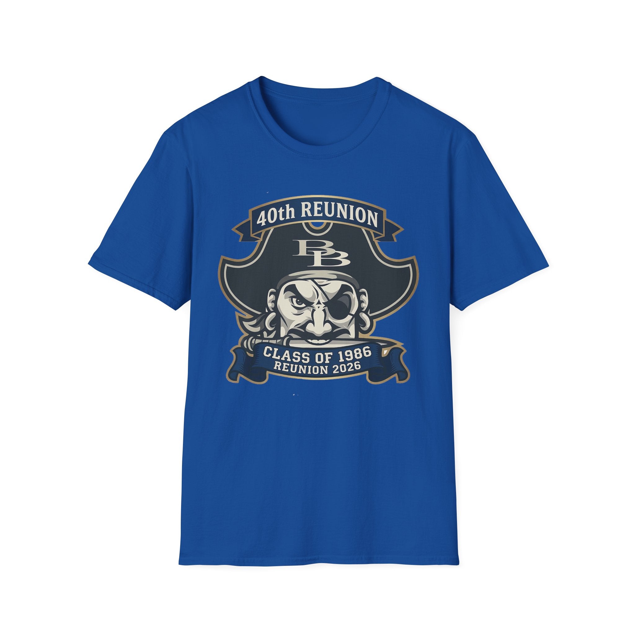 Official 40th Anniversary for the Class of 1986 Burrell High School T-Shirt - 2026 Blue/Gold