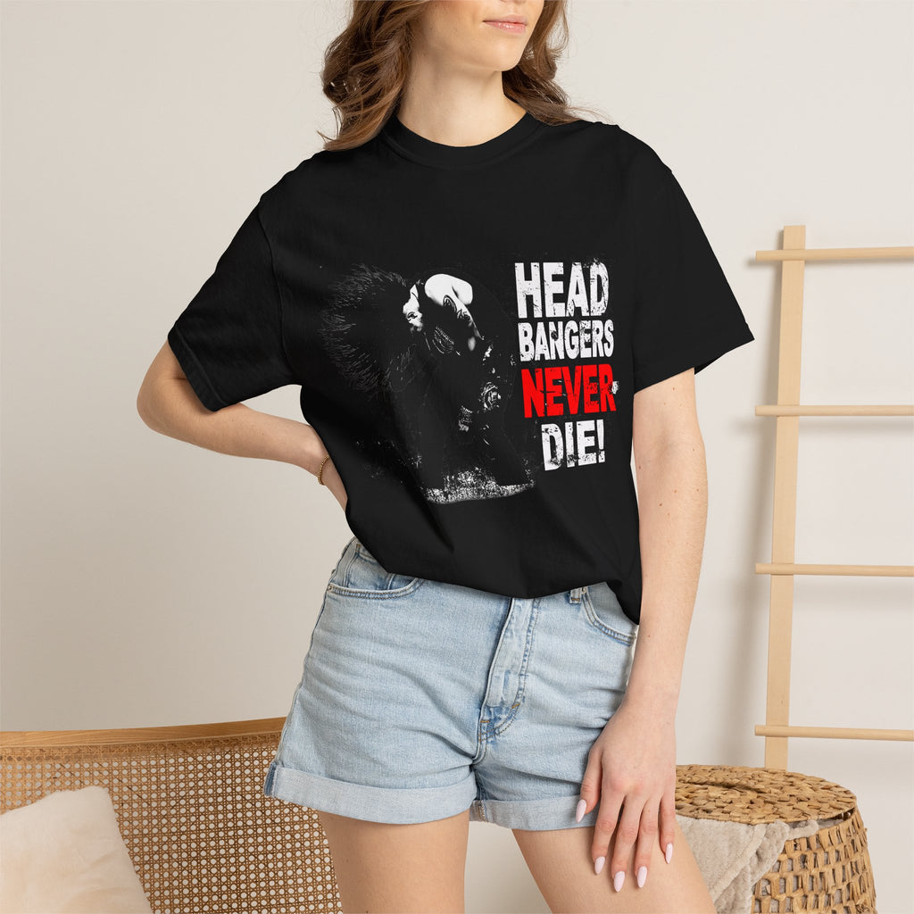 Headbangers Never Die T-Shirt | Vintage Rock Graphic Tee (R)