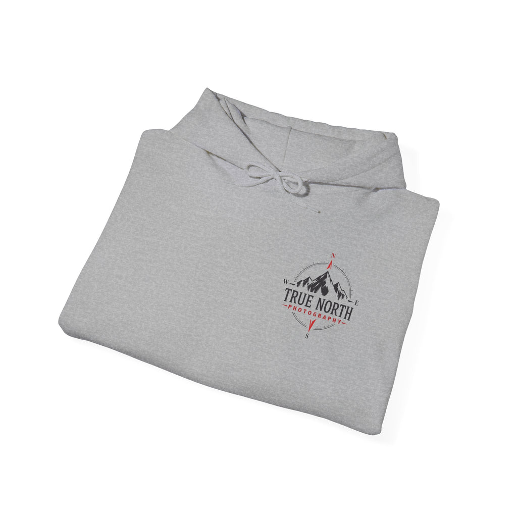 True North Light Color Hoodie — Mountain Photography Graphic Hooded Sweatshirt