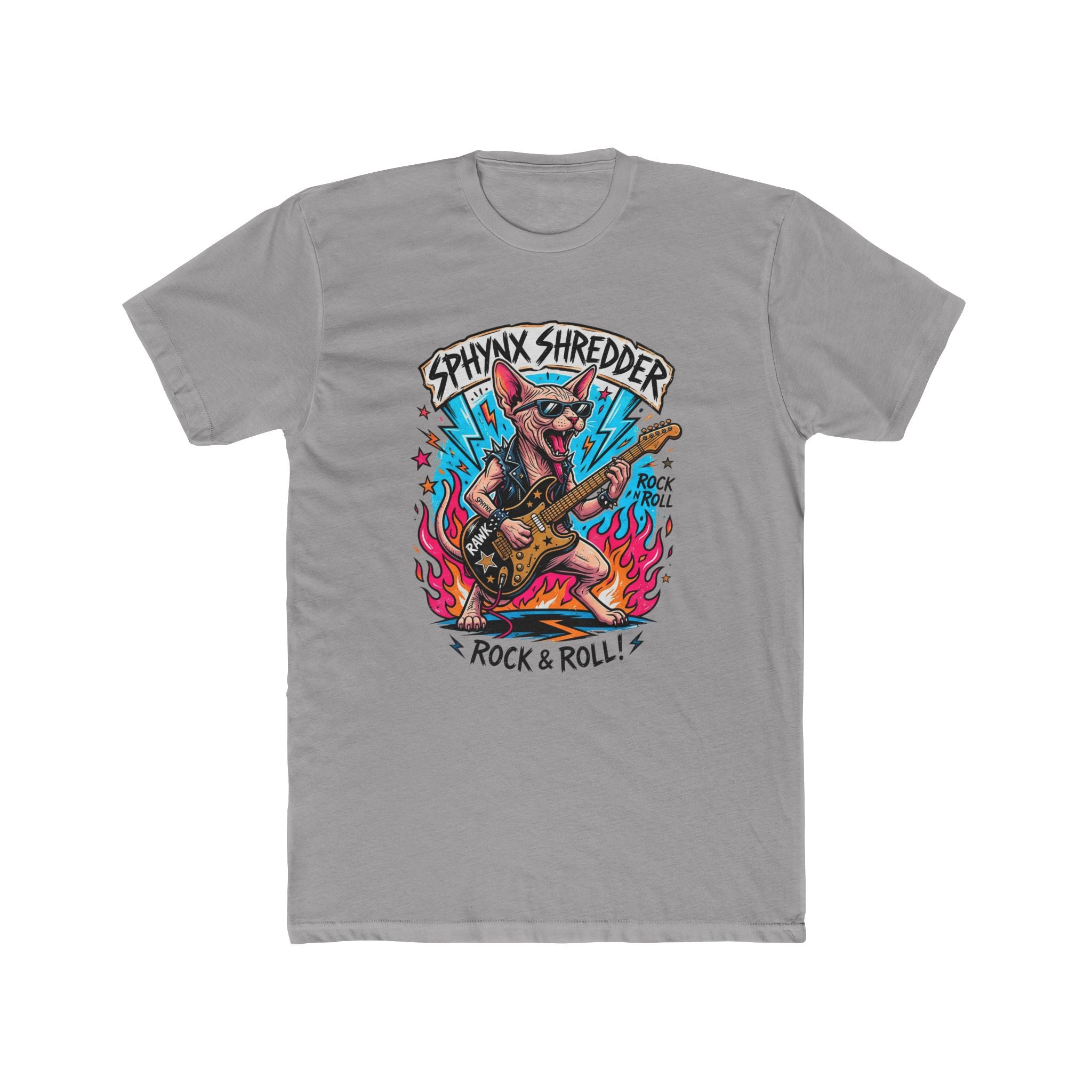 Sphynx Shredder Cat Tee | Cat Playing Drums Graphic T-Shirt