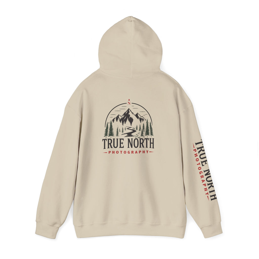 True North Light Color Hoodie — Mountain Photography Graphic Hooded Sweatshirt