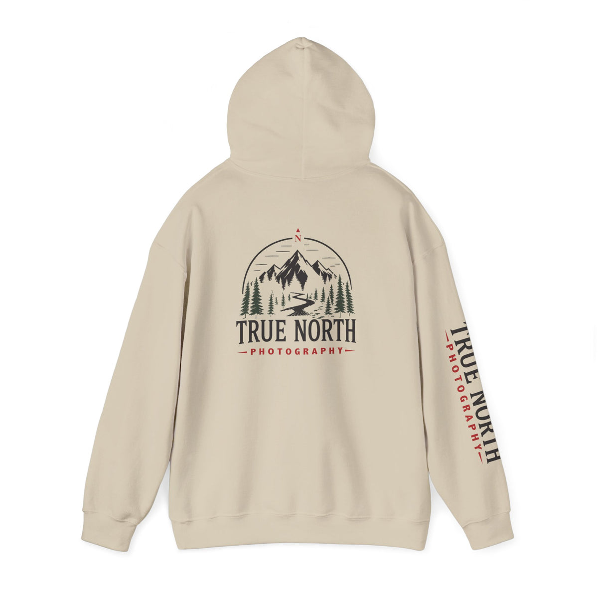 True North Light Color Hoodie — Mountain Photography Graphic Hooded Sweatshirt