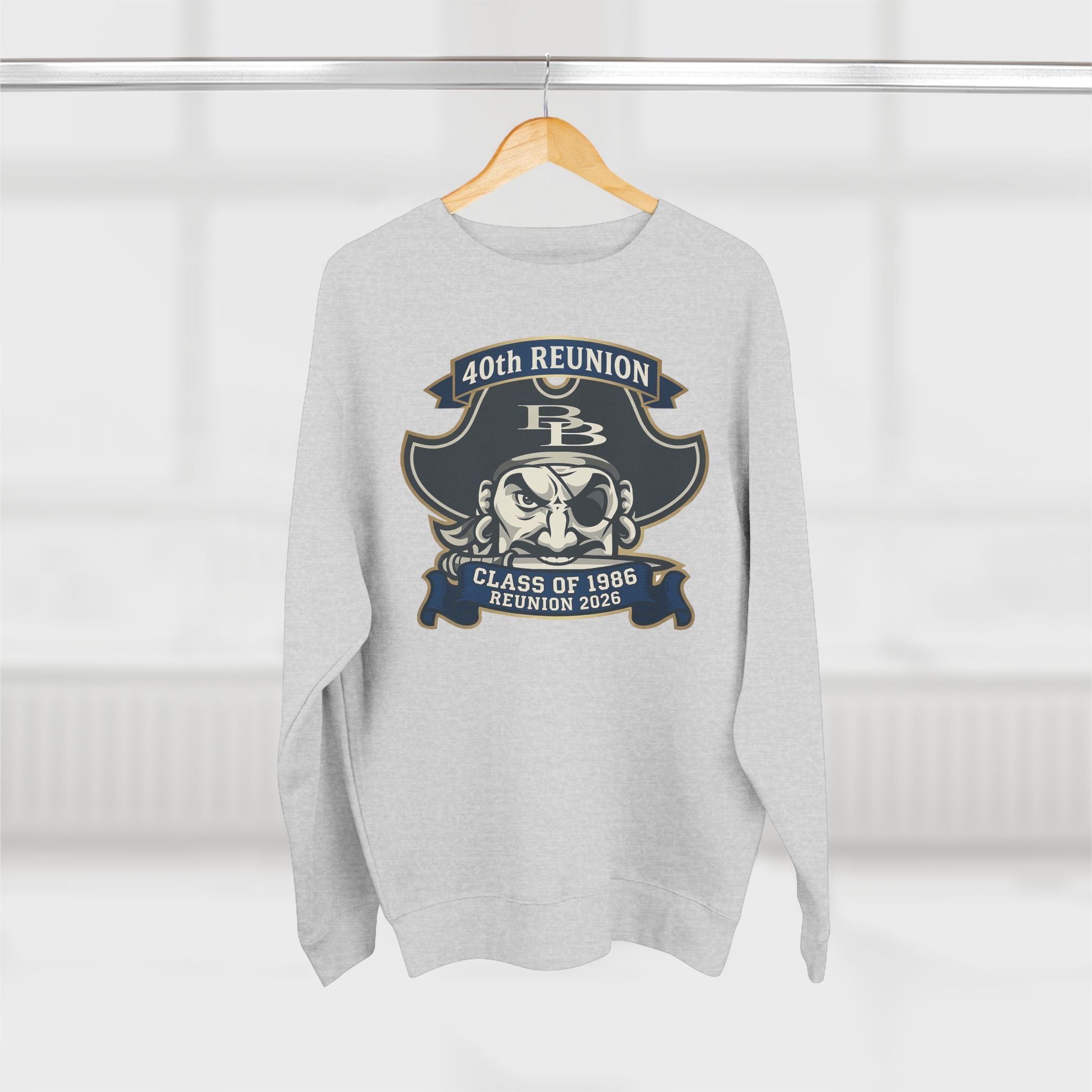 Official 40th Anniversary for the Class of 1986 Burrell High School Crewneck - 2026 Blue/Gold