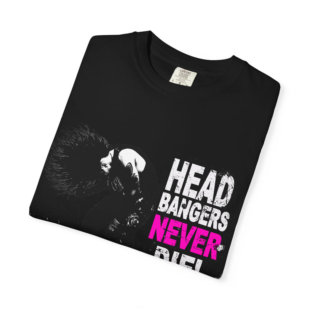 Headbangers Never Die T-Shirt | Vintage Rock Graphic Tee (P)