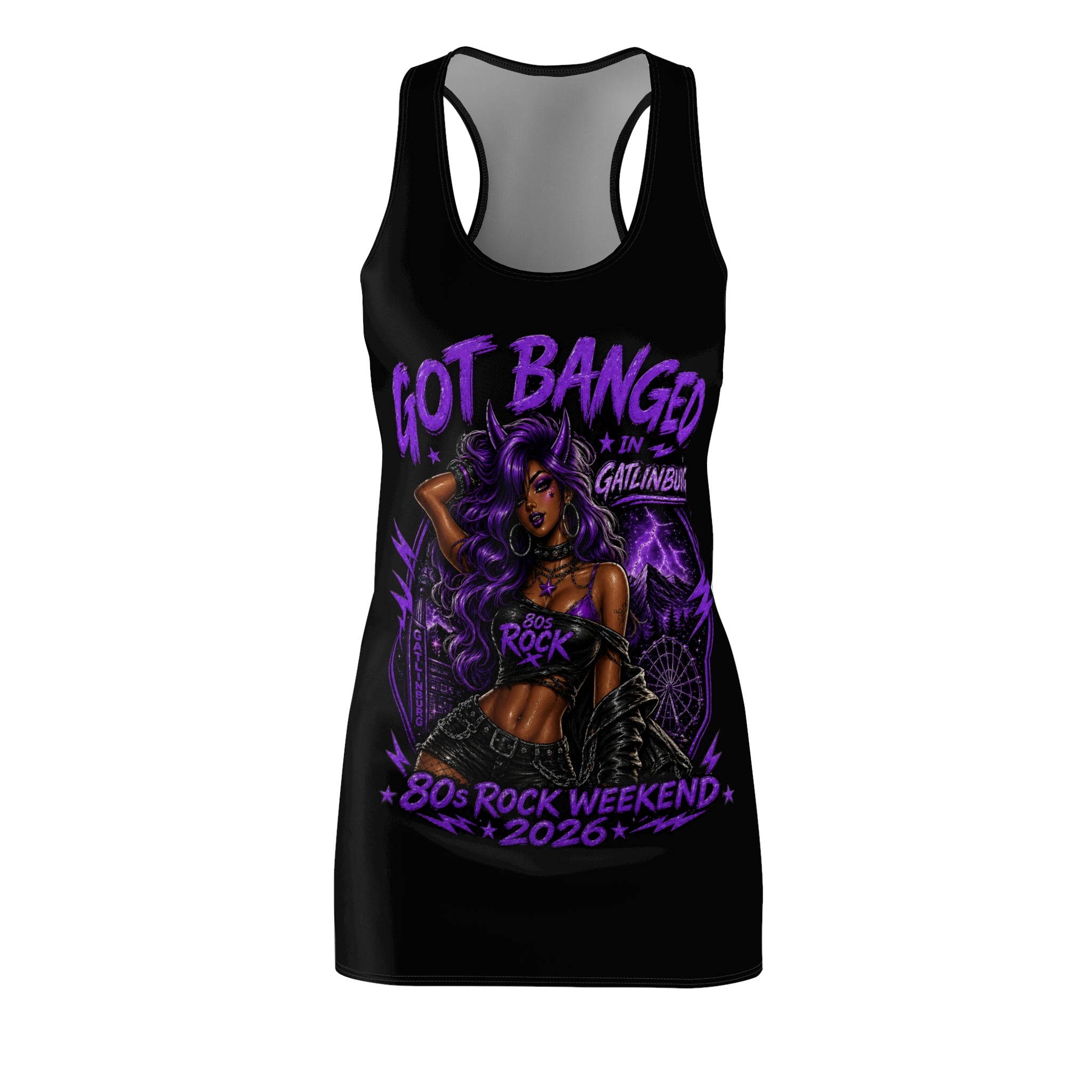 Got Banged in Gatlinburg, Dress, Racerback Tanned Rocker Pinup 80s Rock Weekend 2026