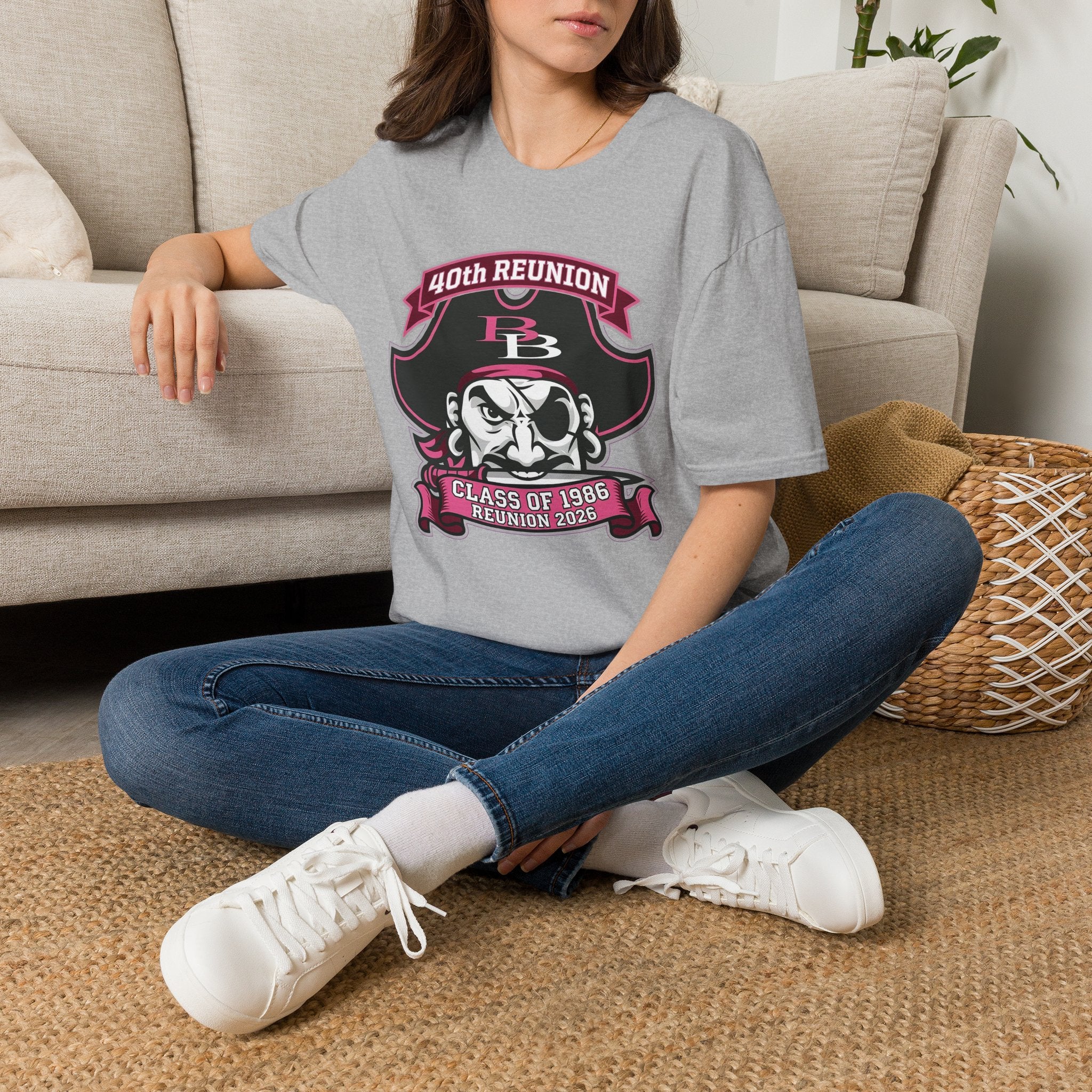 Official 40th Anniversary for the Class of 1986 Burrell High School T-Shirt - 2026 Pink