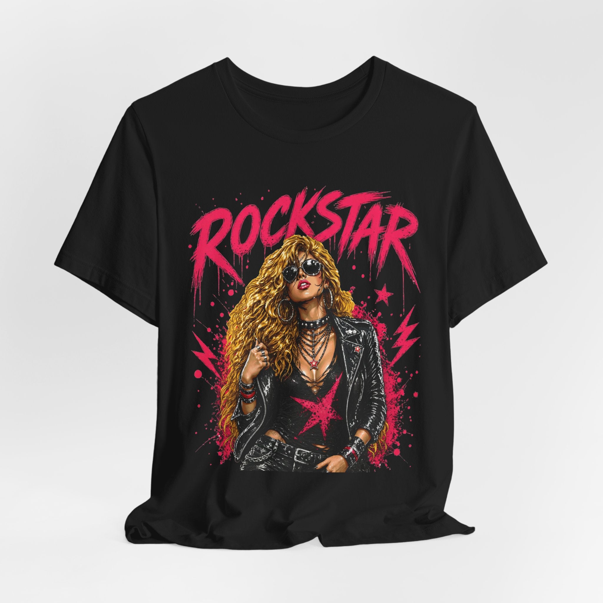 ROCKSTAR T-Shirt Blonde Beauty 80s Rock Style T-Shirt