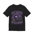 Purple Skull Rocker Shirt, Gothic Punk Graphic Tee, Dark Aesthetic Streetwear, Edgy Skeleton Shirt, Alternative Fashion Gift