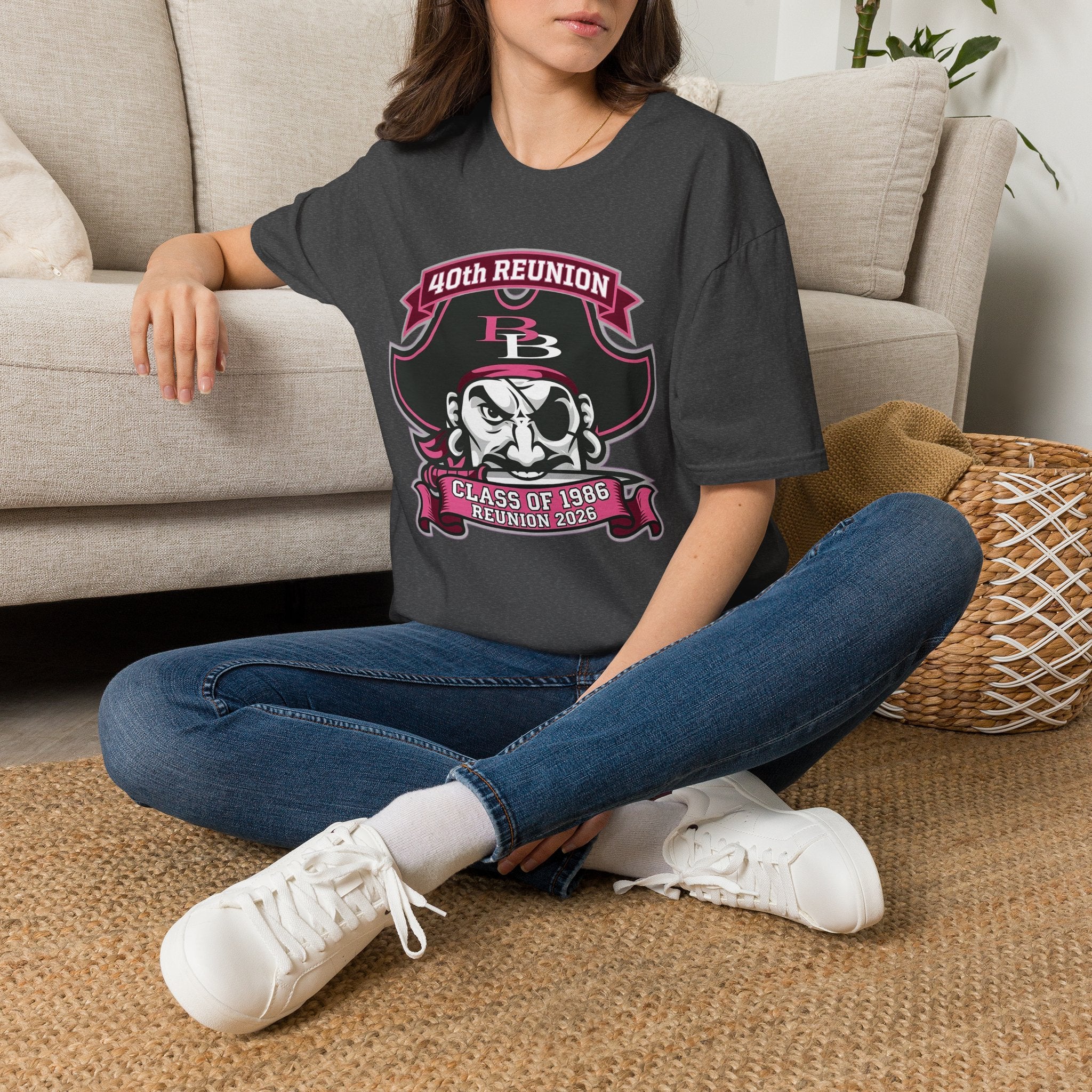 Official 40th Anniversary for the Class of 1986 Burrell High School T-Shirt - 2026 Pink
