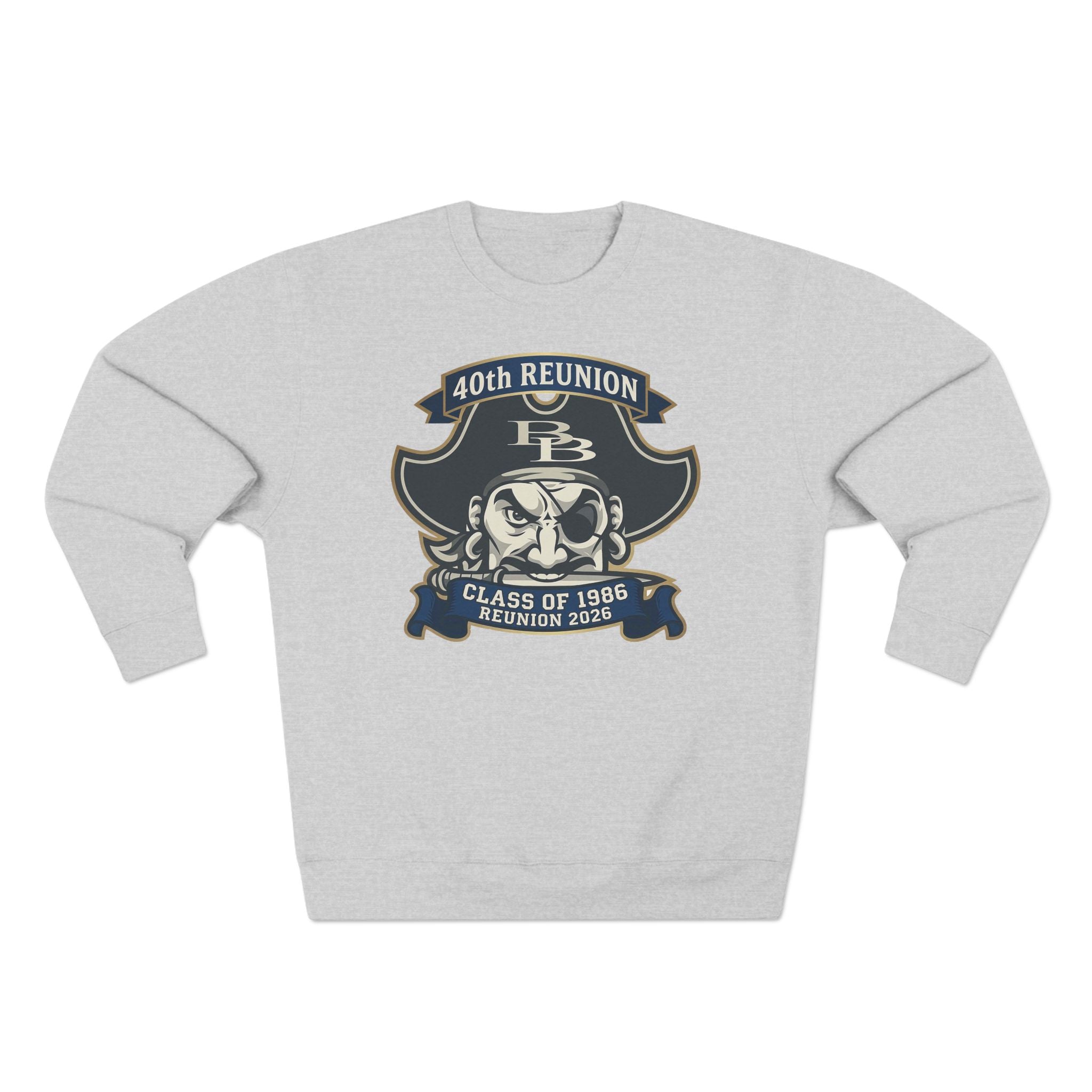 Official 40th Anniversary for the Class of 1986 Burrell High School Crewneck - 2026 Blue/Gold