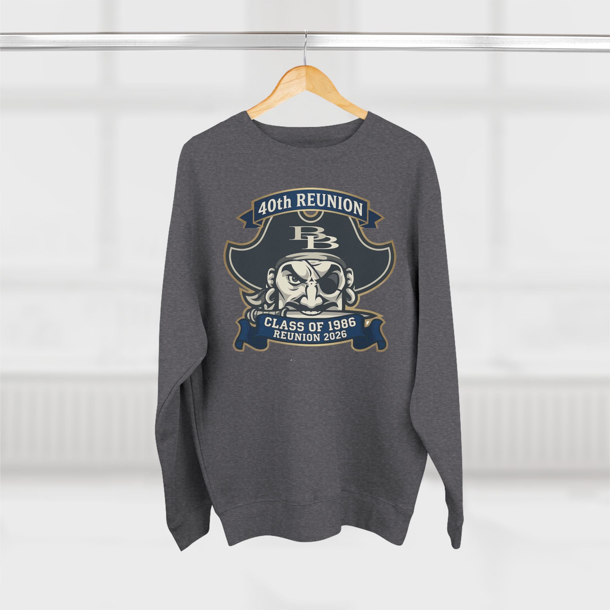 Official 40th Anniversary for the Class of 1986 Burrell High School Crewneck - 2026 Blue/Gold