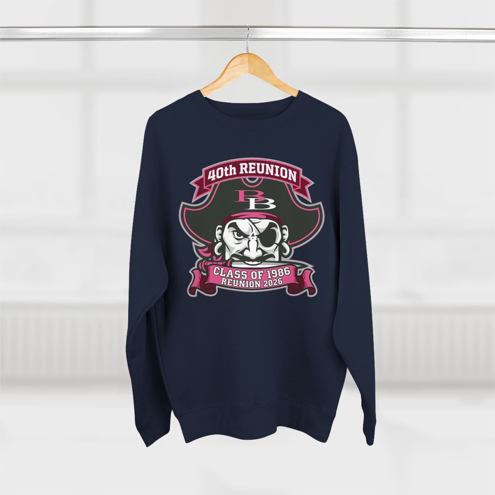 Official 40th Anniversary for the Class of 1986 Burrell High School Crewneck - 2026 Pink