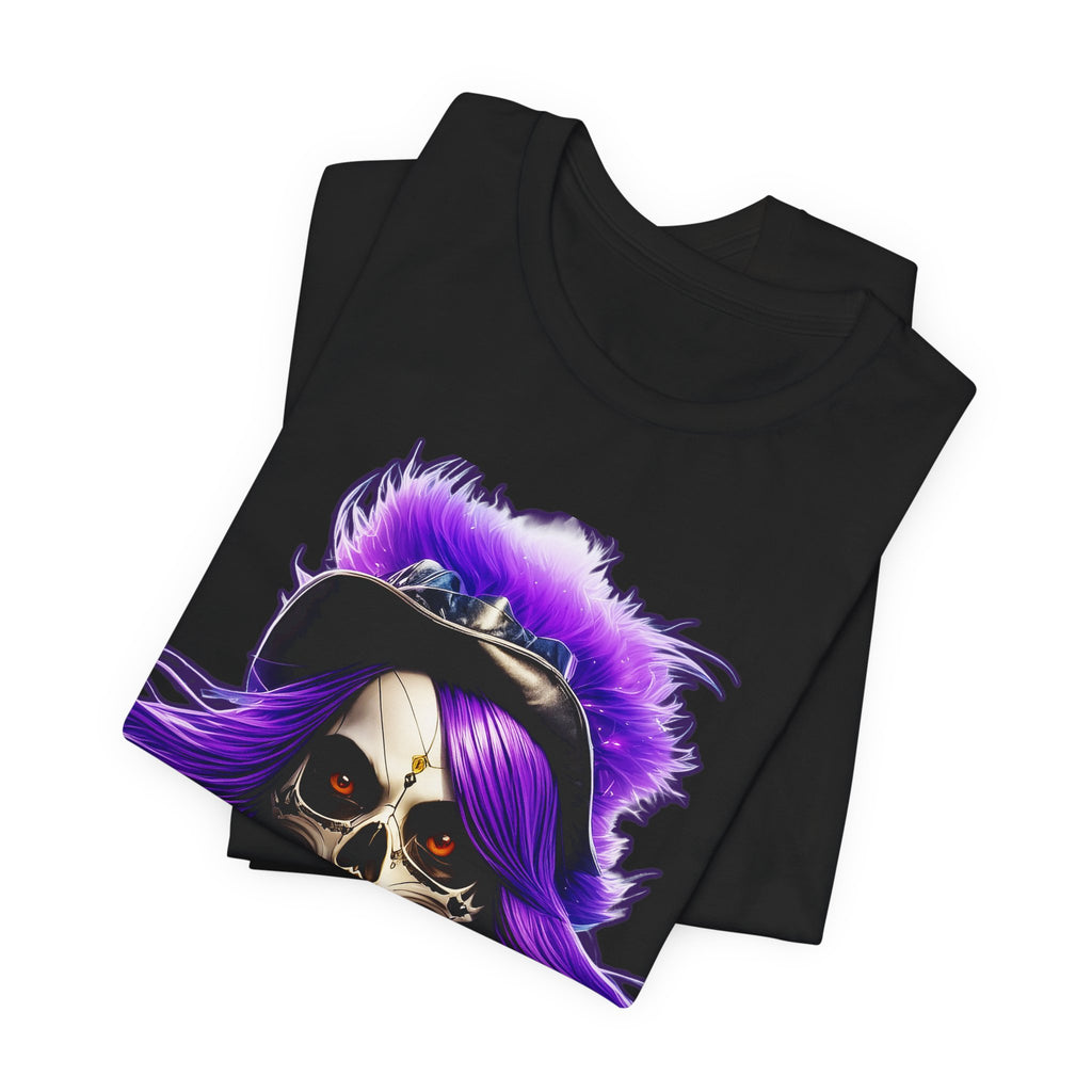 Purple Skull Rocker Shirt, Gothic Punk Graphic Tee, Dark Aesthetic Streetwear, Edgy Skeleton Shirt, Alternative Fashion Gift