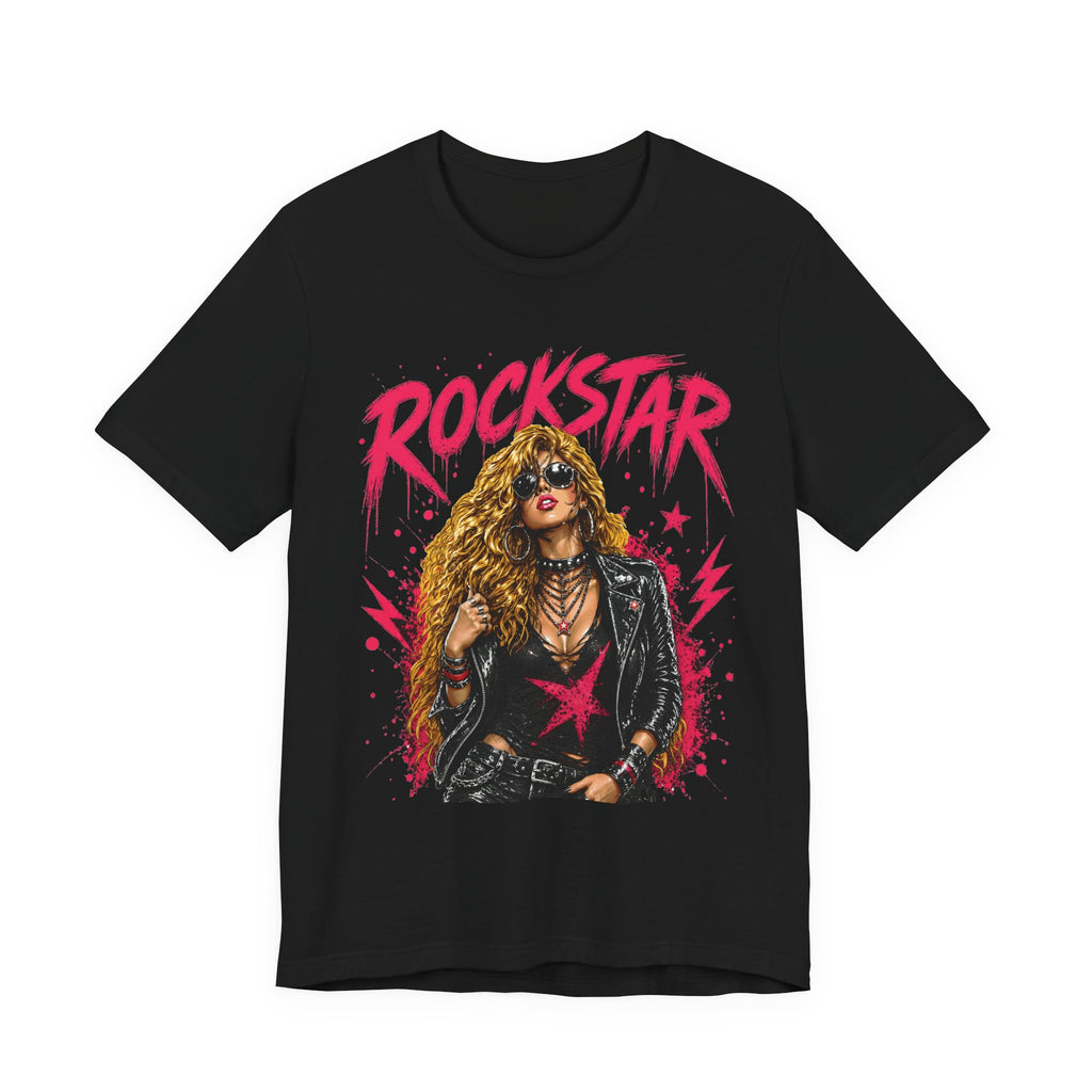 ROCKSTAR T-Shirt Blonde Beauty 80s Rock Style T-Shirt