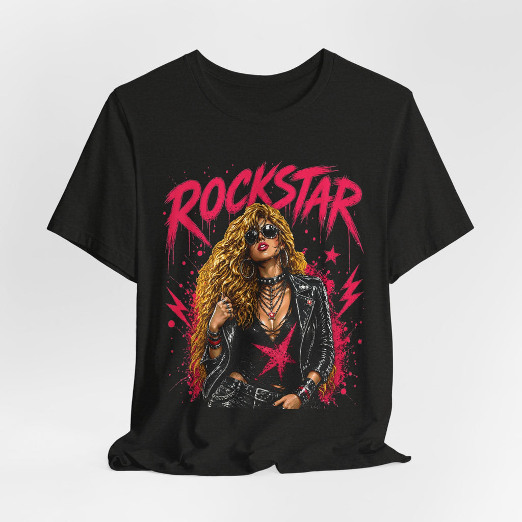 ROCKSTAR T-Shirt Blonde Beauty 80s Rock Style T-Shirt