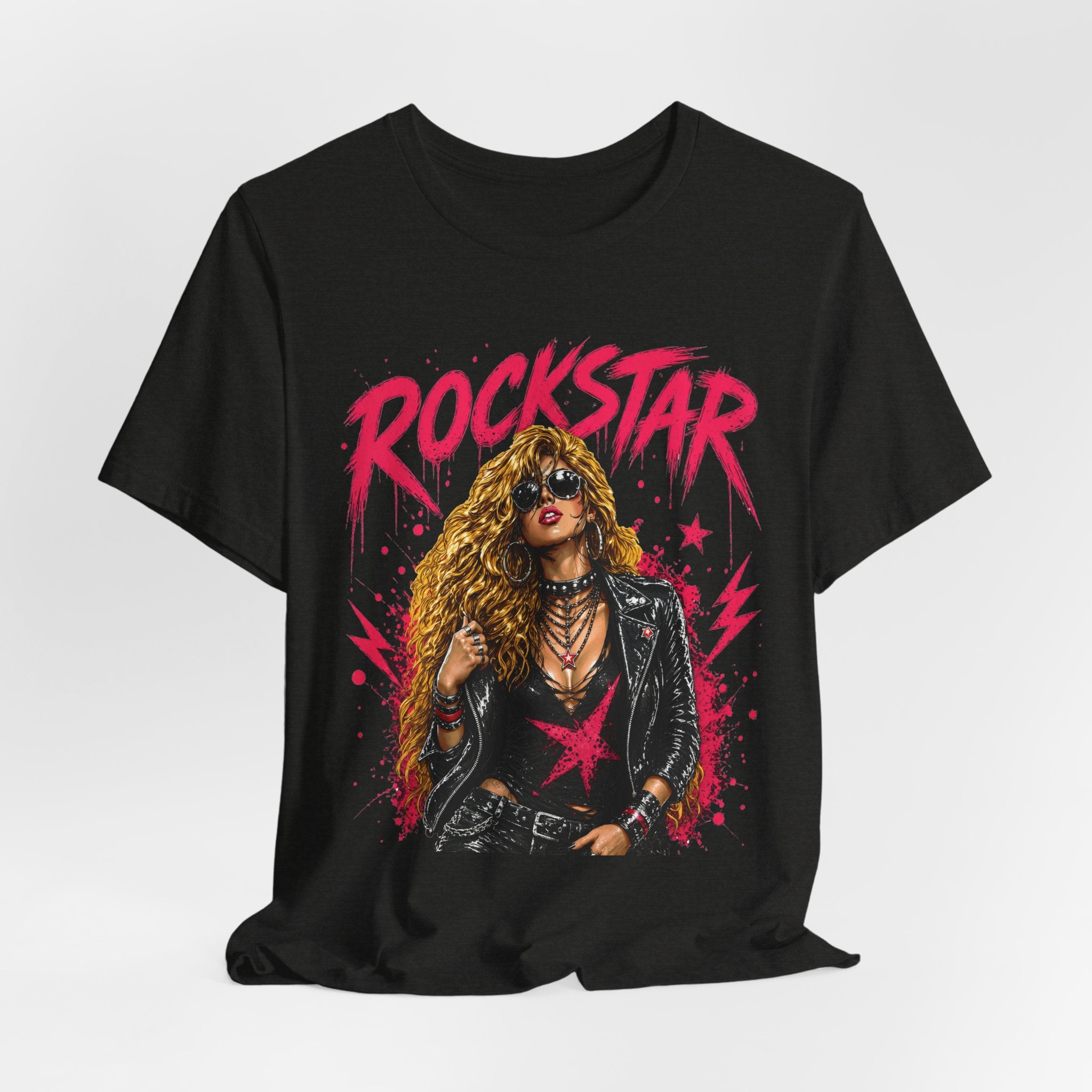 ROCKSTAR T-Shirt Blonde Beauty 80s Rock Style T-Shirt