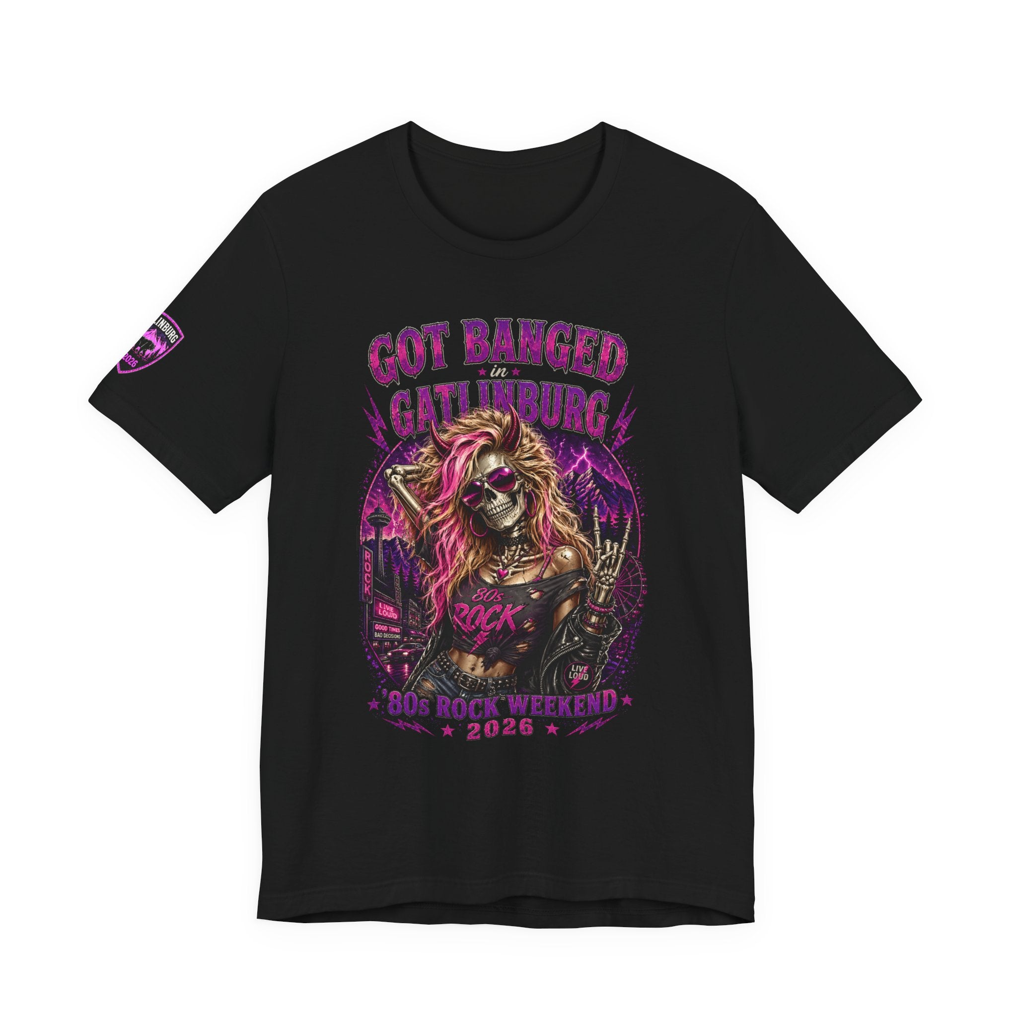 Blonde Got Banged in Gatlinburg Shirt, Funny Bear Survival Tee, 80s Rock Weekend Shirt, Skull Concert Shirt, Gatlinburg Tennessee Shirt
