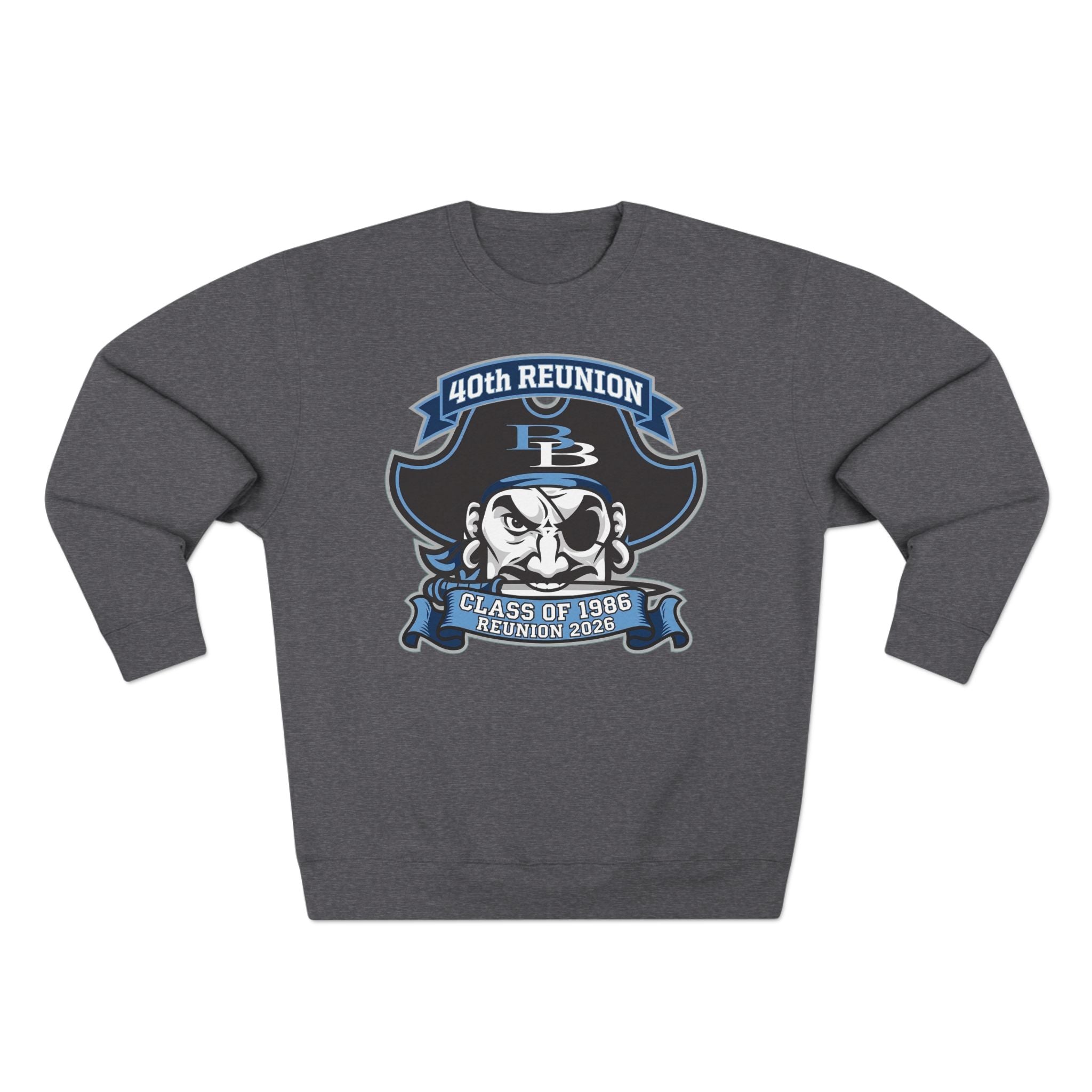 Official 40th Anniversary for the Class of 1986 Burrell High School Crewneck - 2026 Blue
