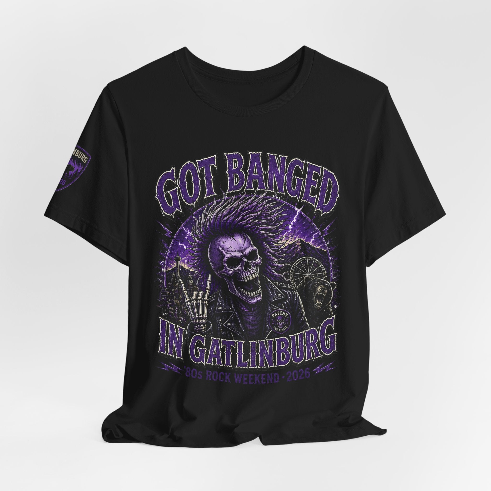 Purple Skull Rocker Shirt, Gothic Punk Graphic Tee, Dark Aesthetic Streetwear, Edgy Skeleton Shirt, Alternative Fashion Gift
