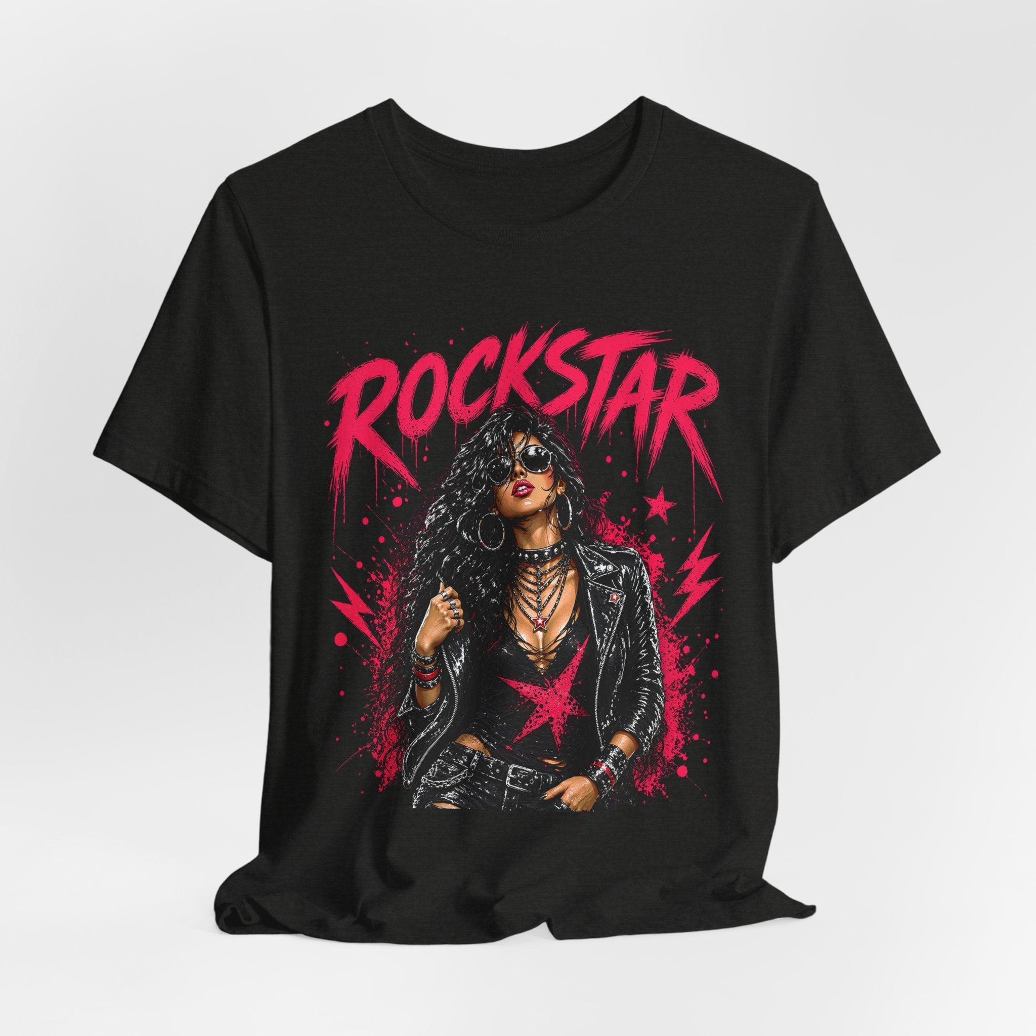 ROCKSTAR T-Shirt Brunette Beauty 80s Rock Style