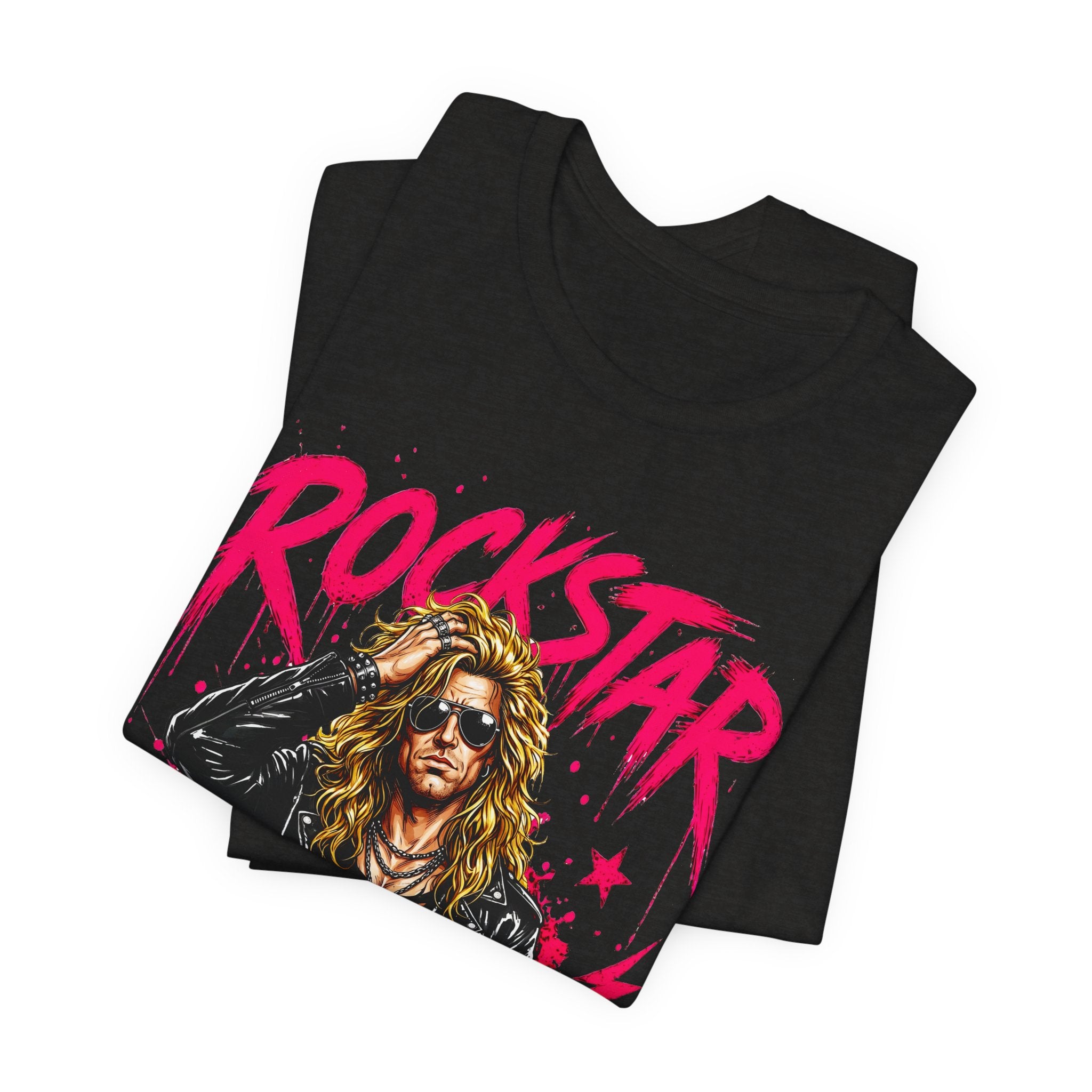 ROCKSTAR T-Shirt Blonde Dude 80s Rock Style T-Shirt
