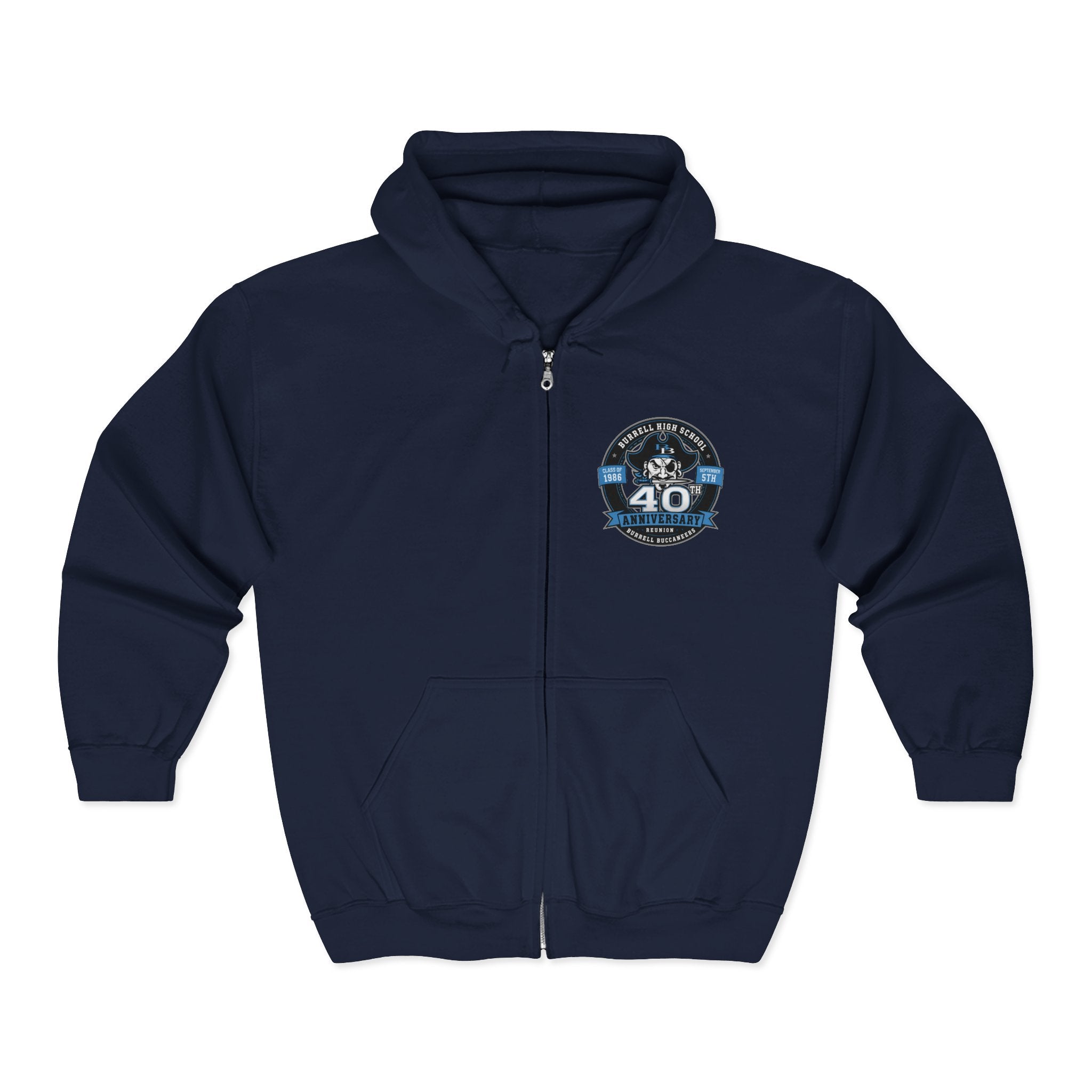 Official 40th Anniversary for the Class of 1986 Burrell High School Hoodie - 2026 Blue
