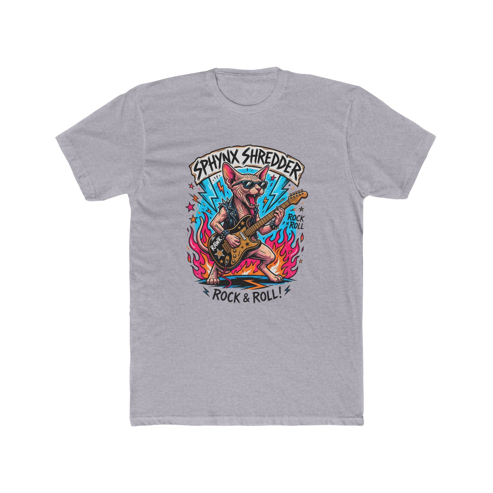 Sphynx Shredder Cat Tee | Cat Playing Drums Graphic T-Shirt