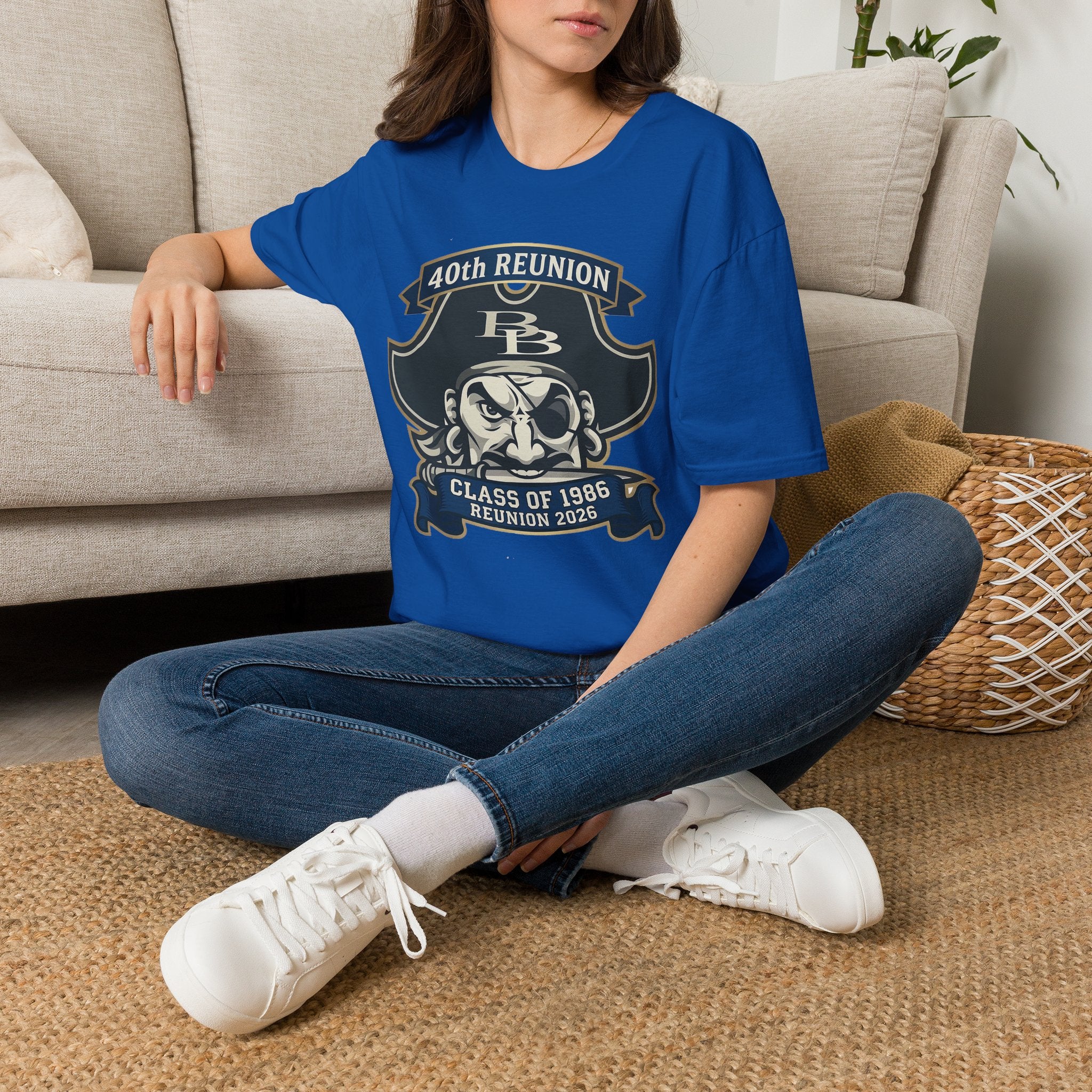 Official 40th Anniversary for the Class of 1986 Burrell High School T-Shirt - 2026 Blue/Gold