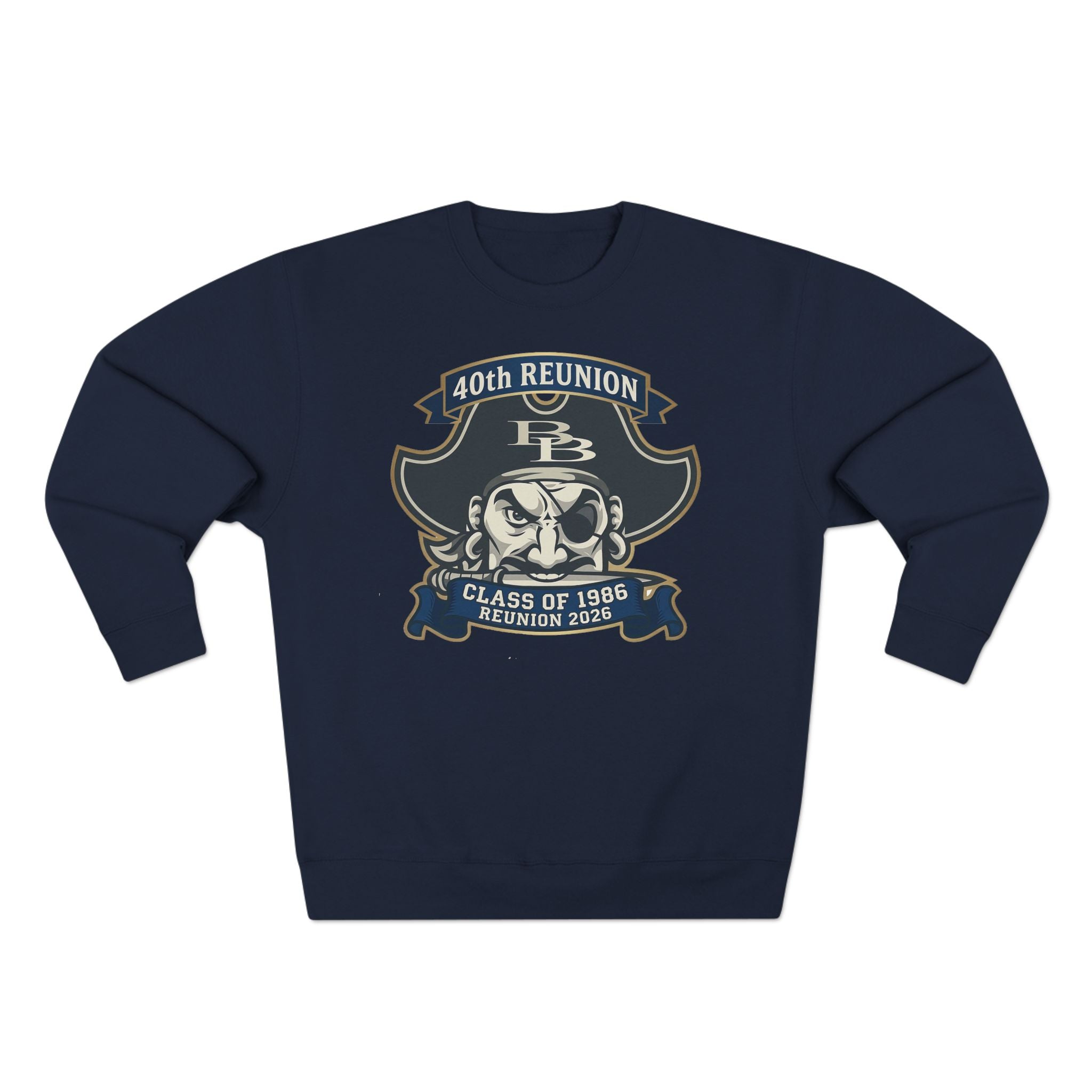 Official 40th Anniversary for the Class of 1986 Burrell High School Crewneck - 2026 Blue/Gold