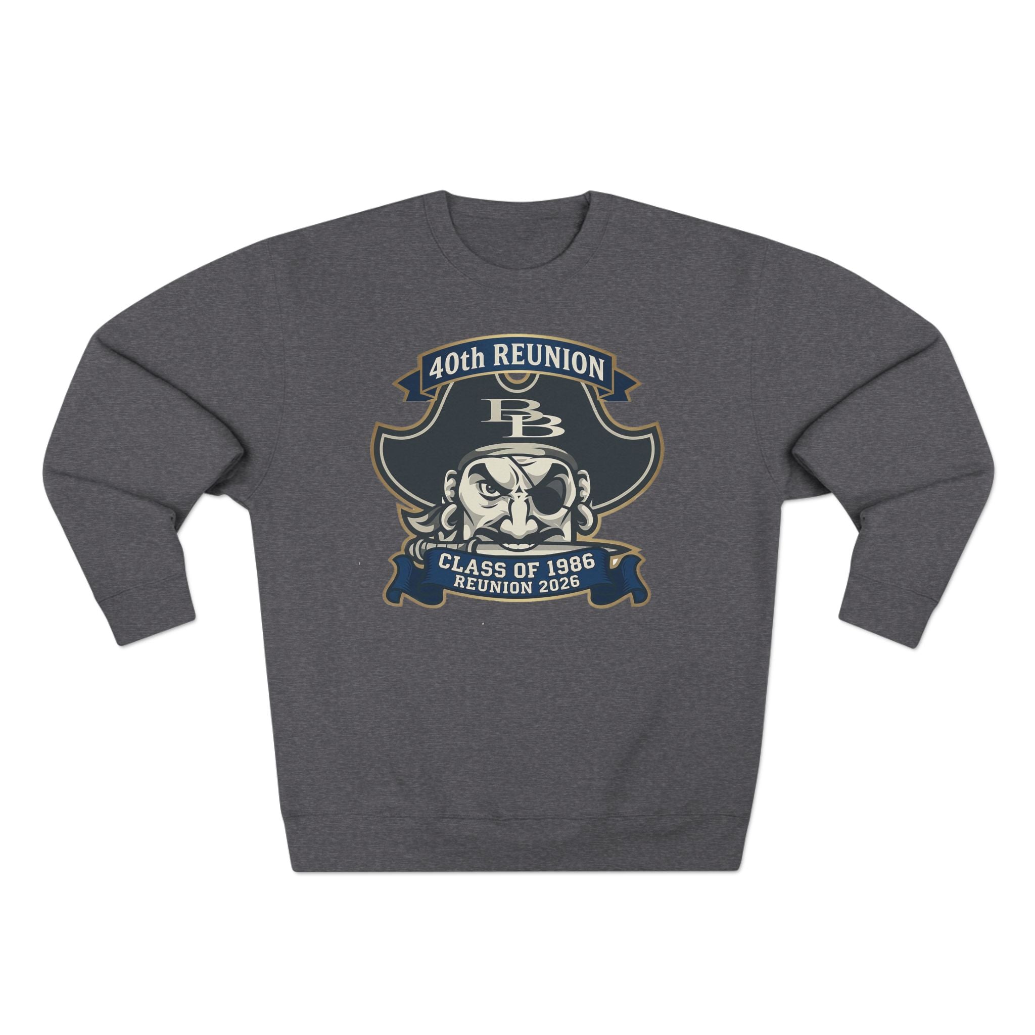 Official 40th Anniversary for the Class of 1986 Burrell High School Crewneck - 2026 Blue/Gold