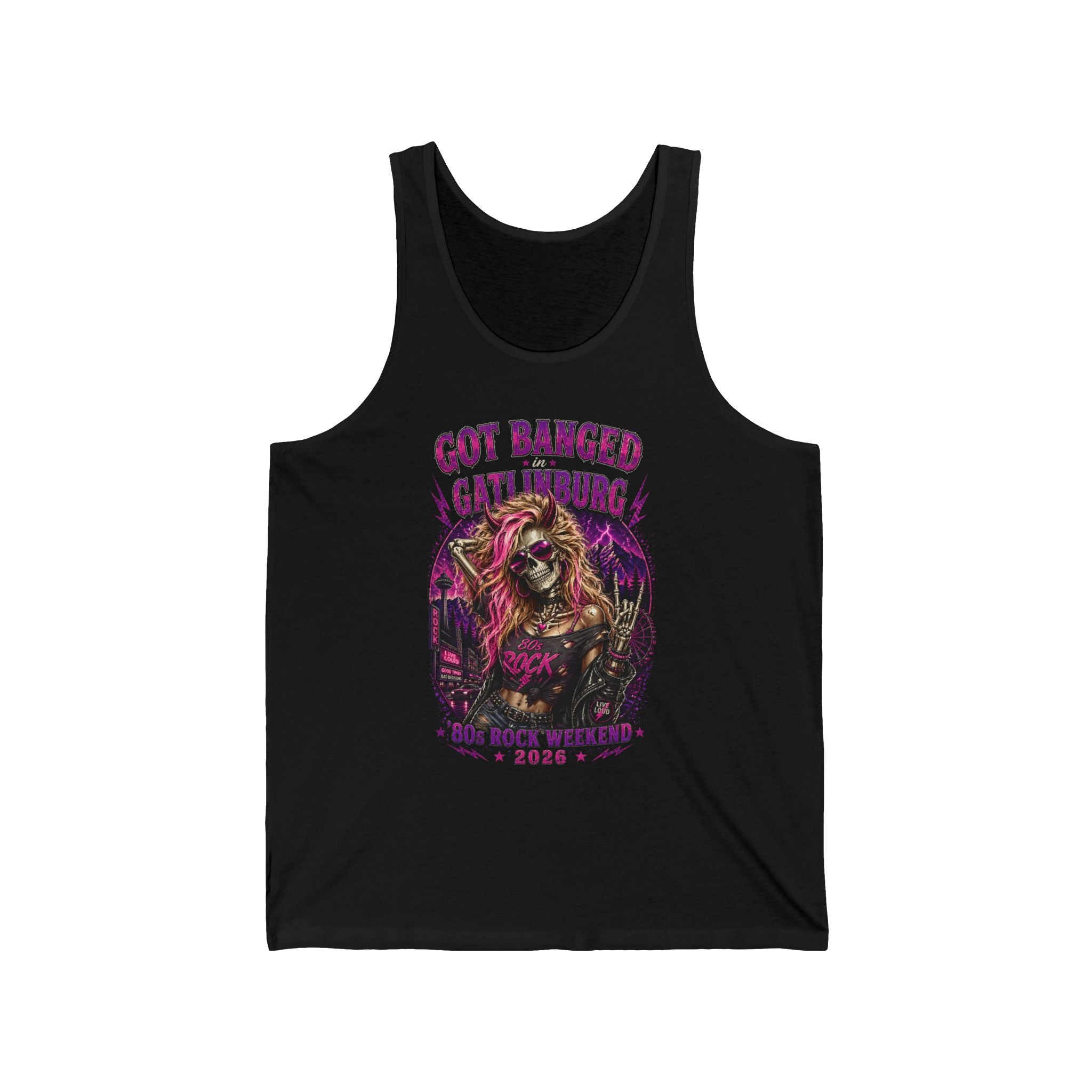 Got Banged Gatlinburg Skeleton Blonde Tank Top — Bachelorette Party Vacation Tee
